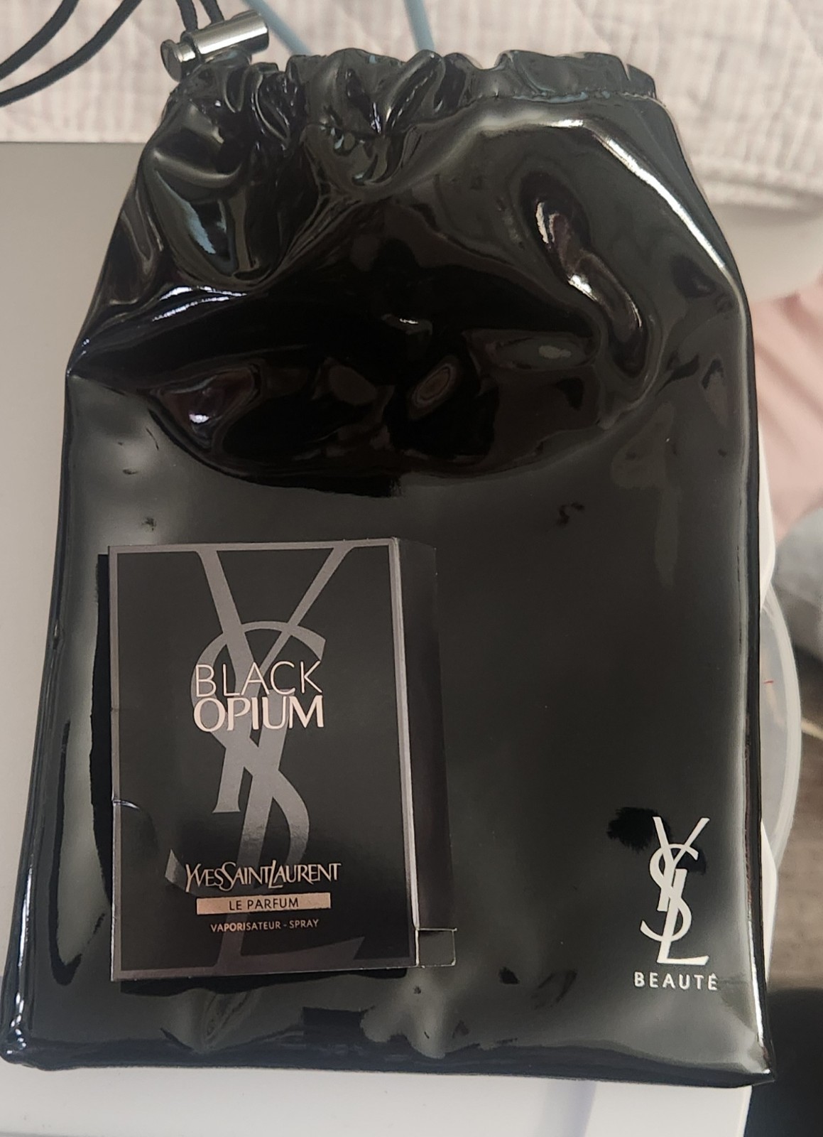 Yves Saint Laurent Black Opium Le Parfum Spray Sample 0.04 fl oz + YSL pouch!