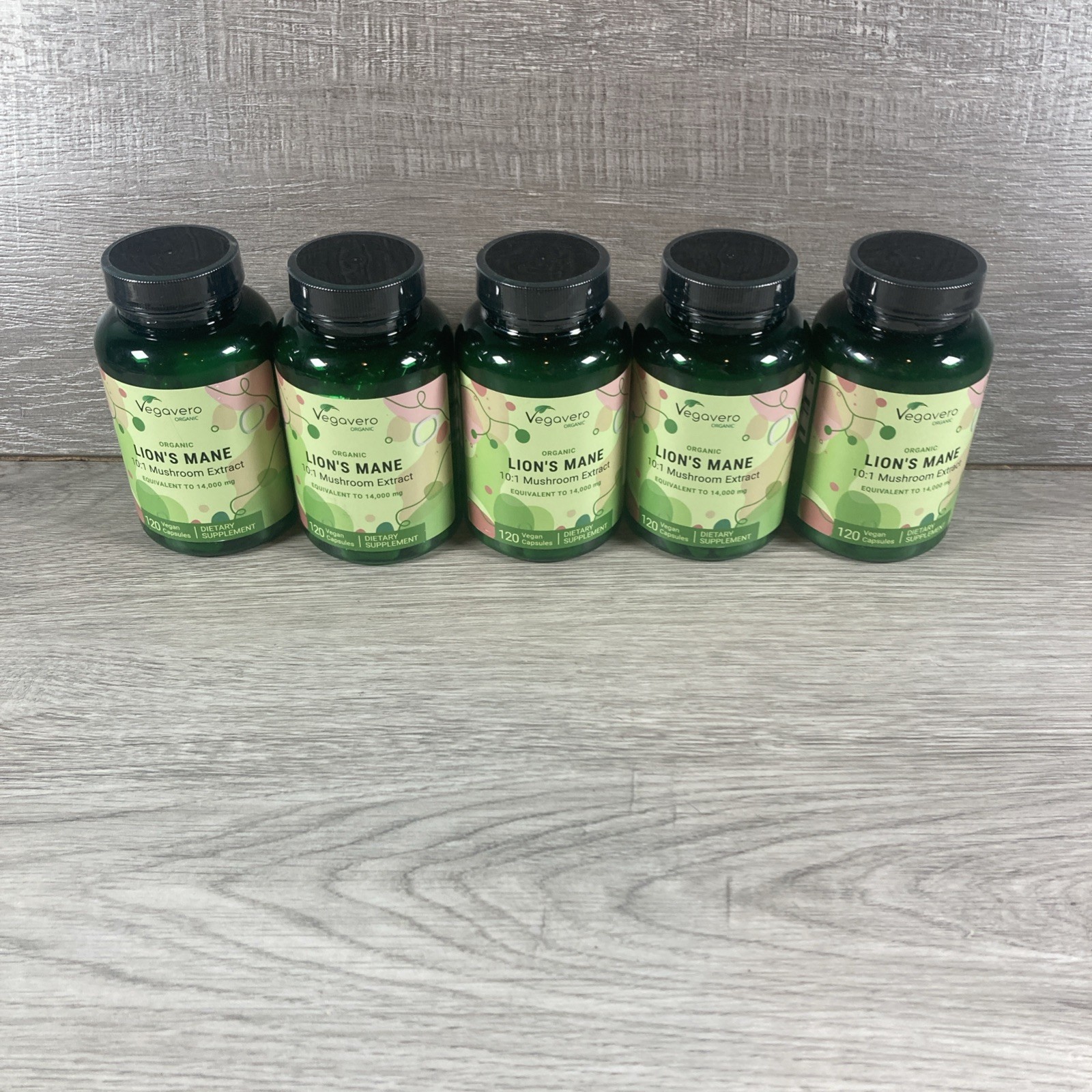 4 Vegavero Organic Lion’s Mane Mushroom Extract 14000mg 120 Capsules Exp 2/28