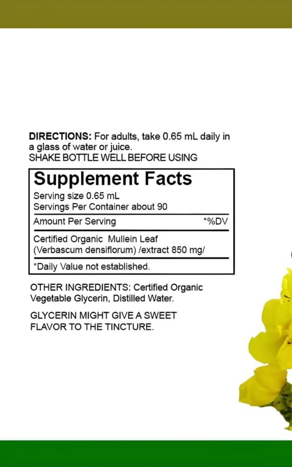 Mullein Drops for Lungs Mullein Leaf Extract Natural Lung Cleanse Detox Liquid