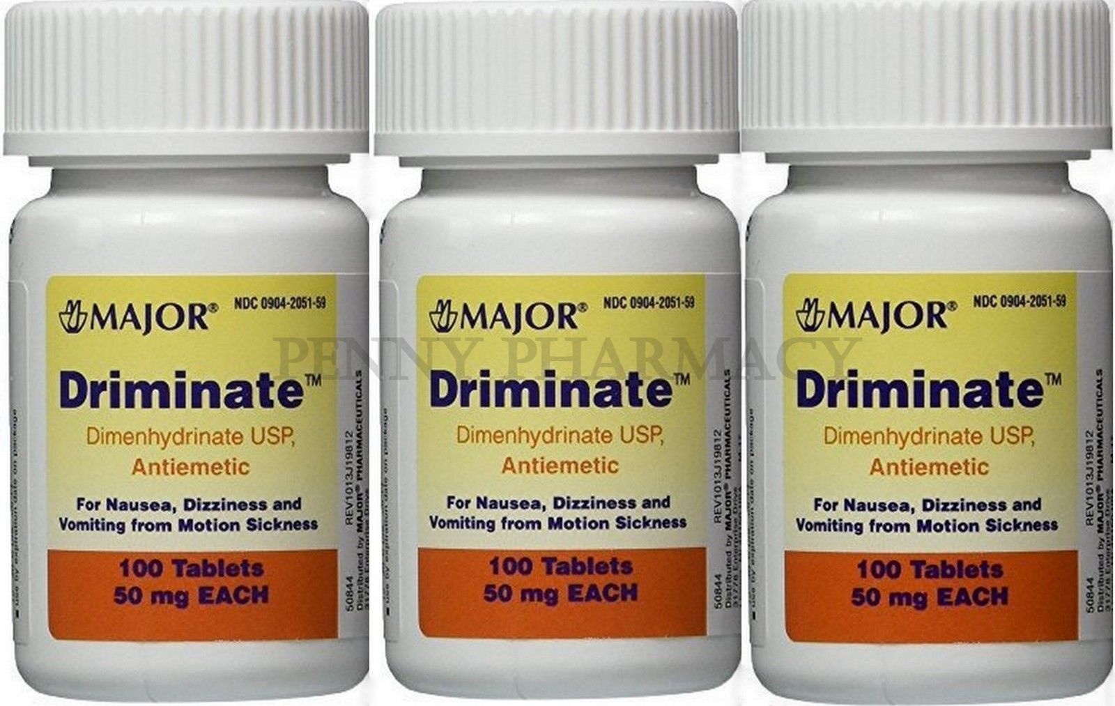 Driminate Motion Sickness Tabs 50mg 100ct (3 pack) PHARMACY FRESH __