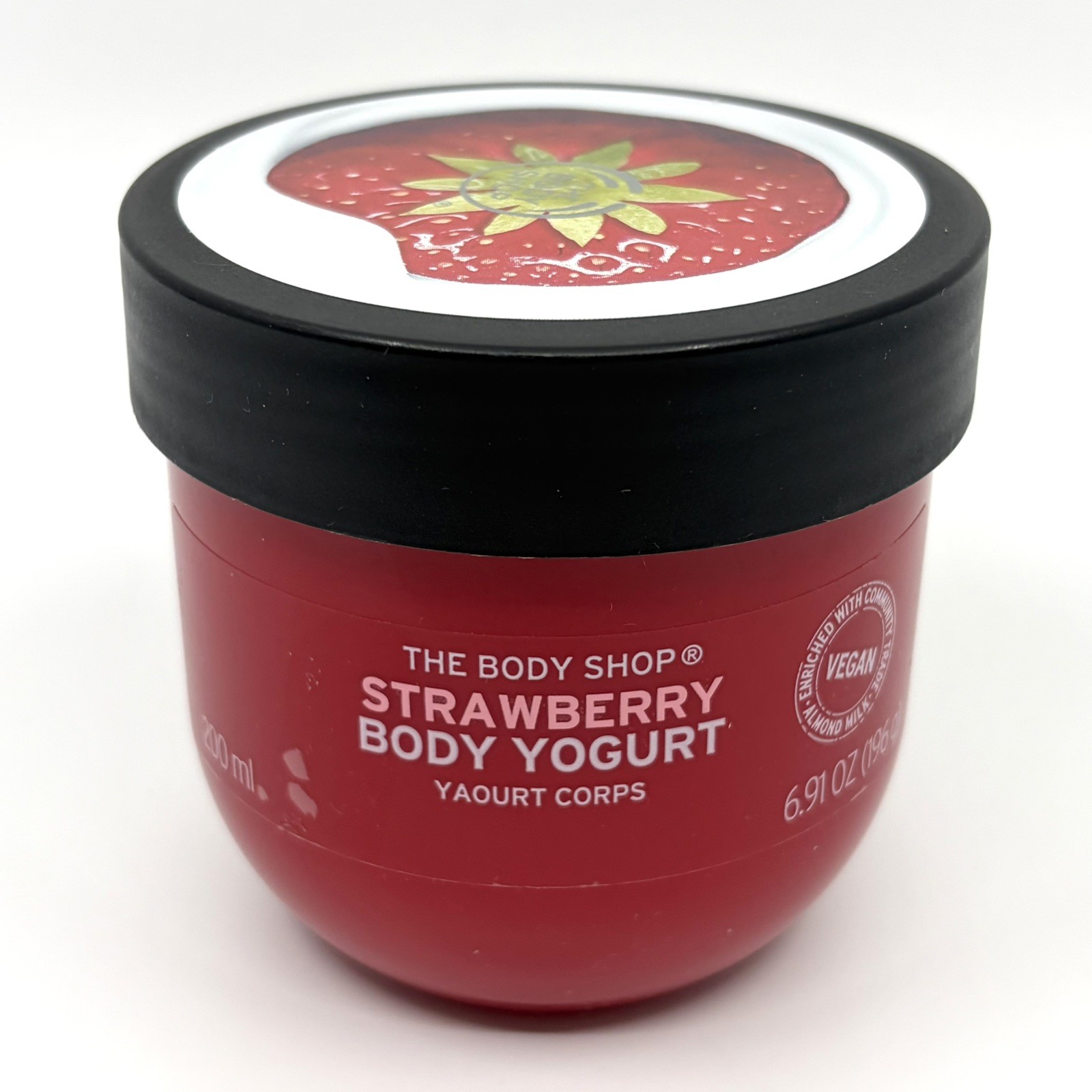 The Body Shop Strawberry Body Yogurt, Vegan, 48H Moisturizing, 6.91 OZ (200 ml)