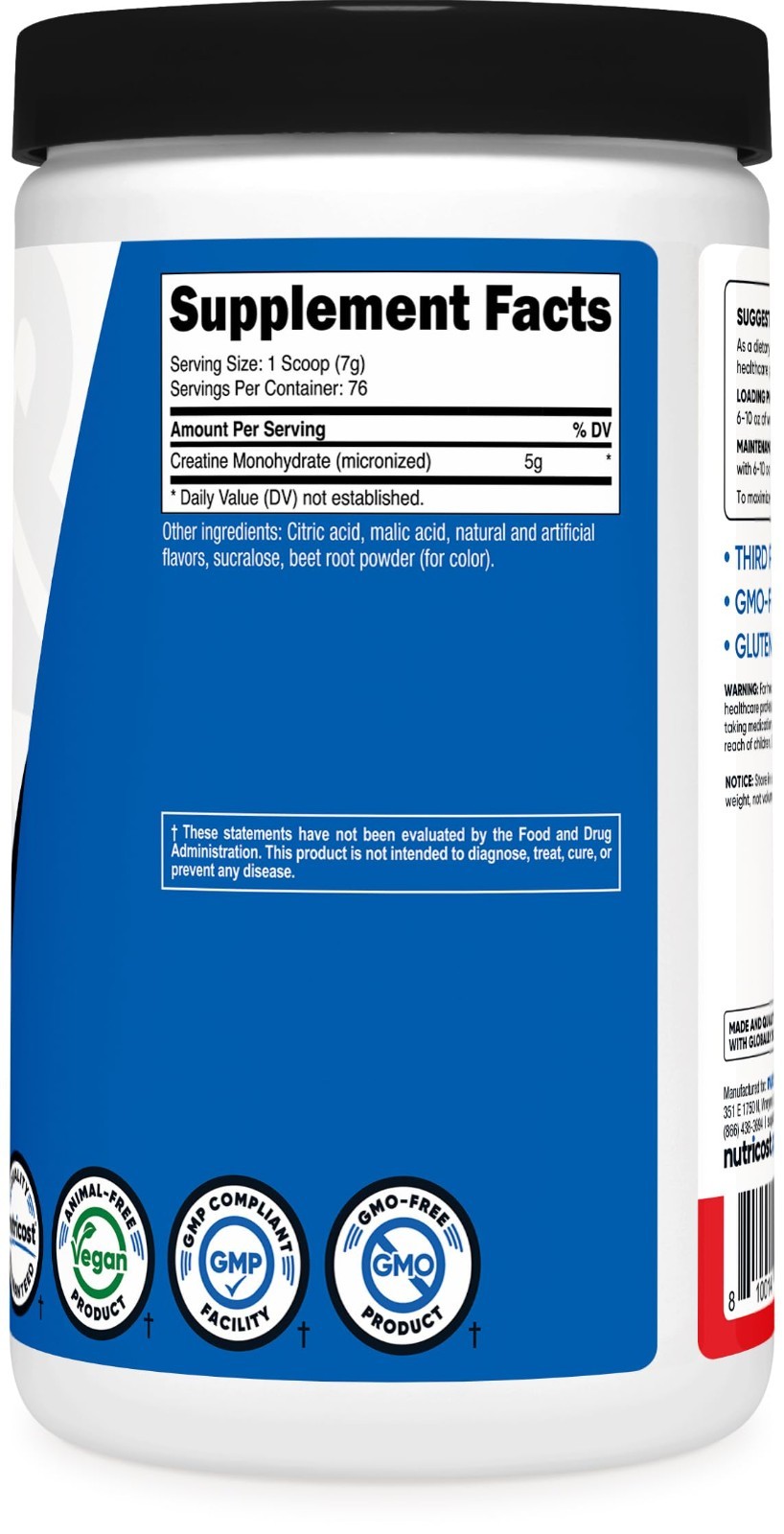 Creatine Monohydrate Powder – Fruit Punch Flavor, 500g – Muscle Gain & Energy Bo