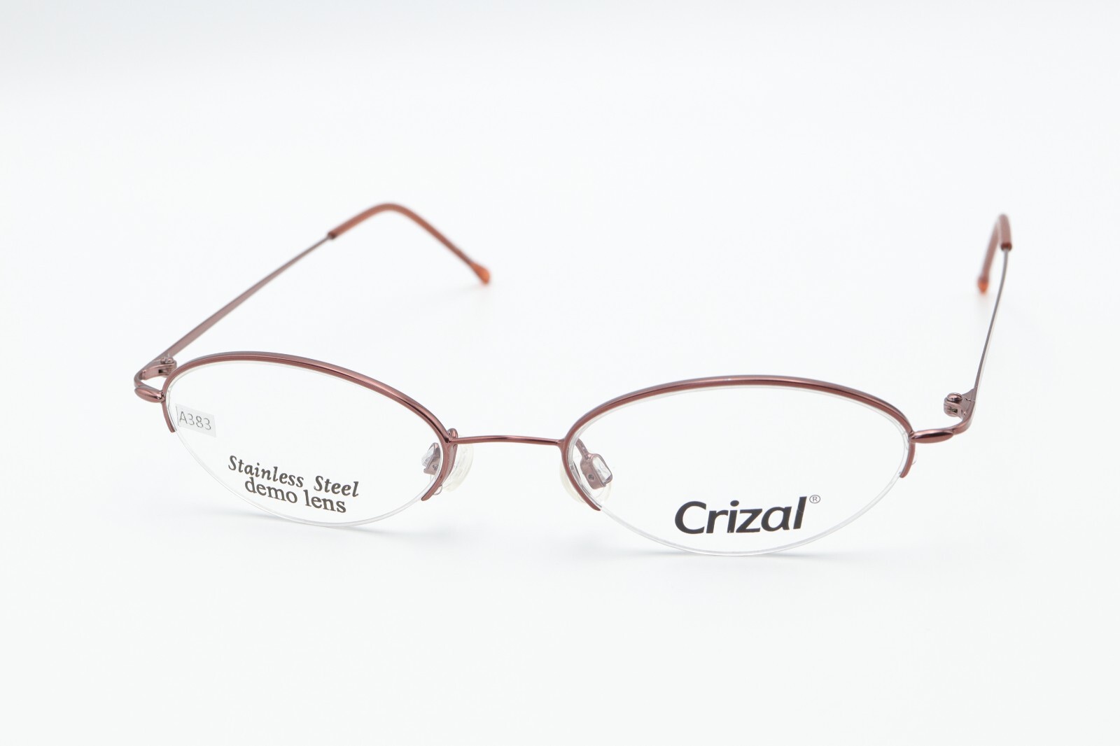 CRIZAL NAKEDEYES5 C-1 Rose 46-18-135 Half Rim Frames Stainless Steel A383