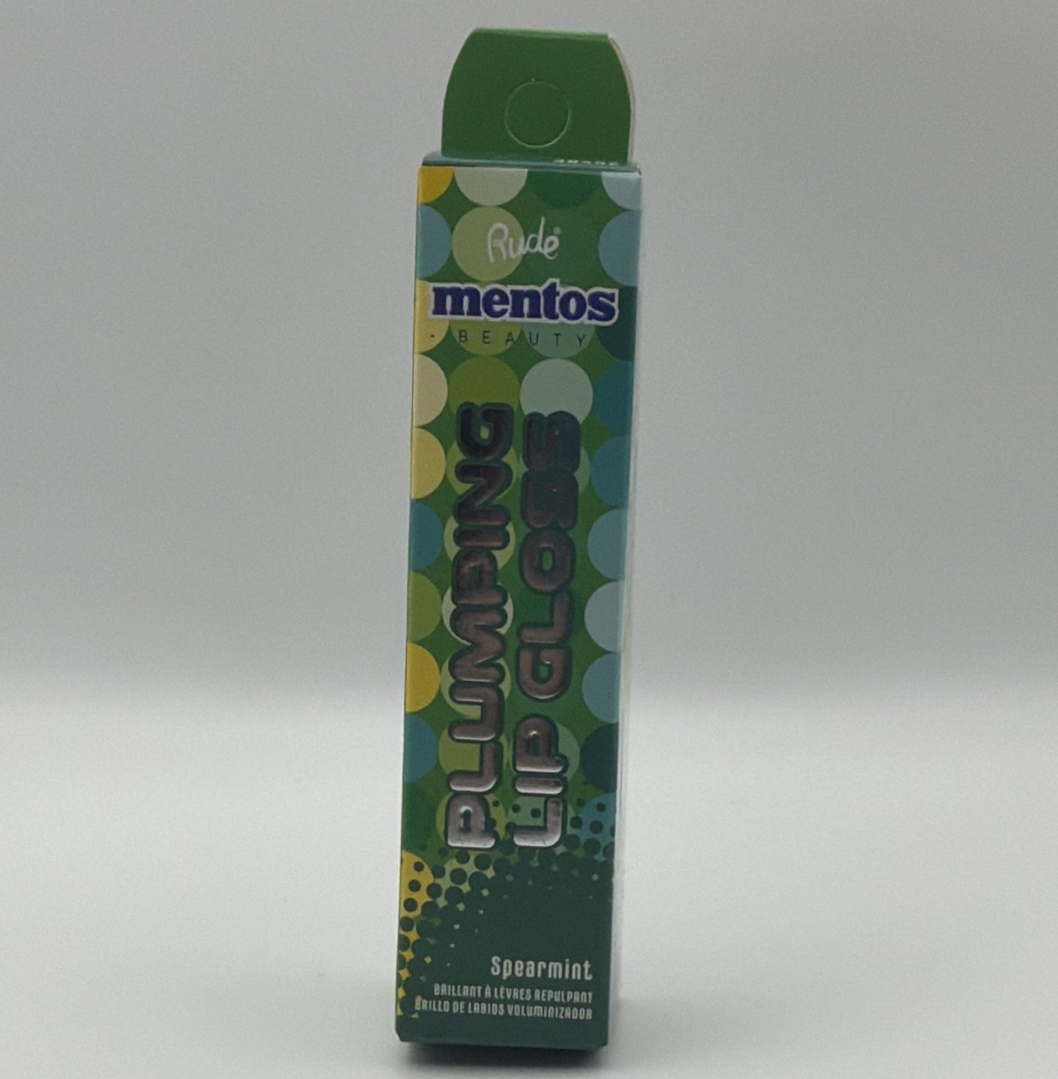 Rude Mentos Beauty Plumping Lip Gloss Clear Spearmint Hydrating Gel 0.47 oz