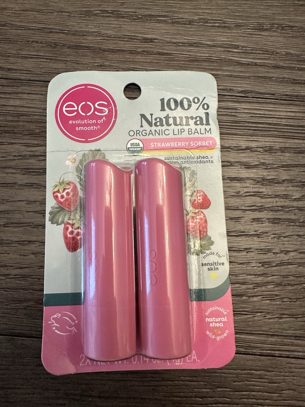 EOS Organic Lip Balm, Strawberry Sorbet 2 Pack