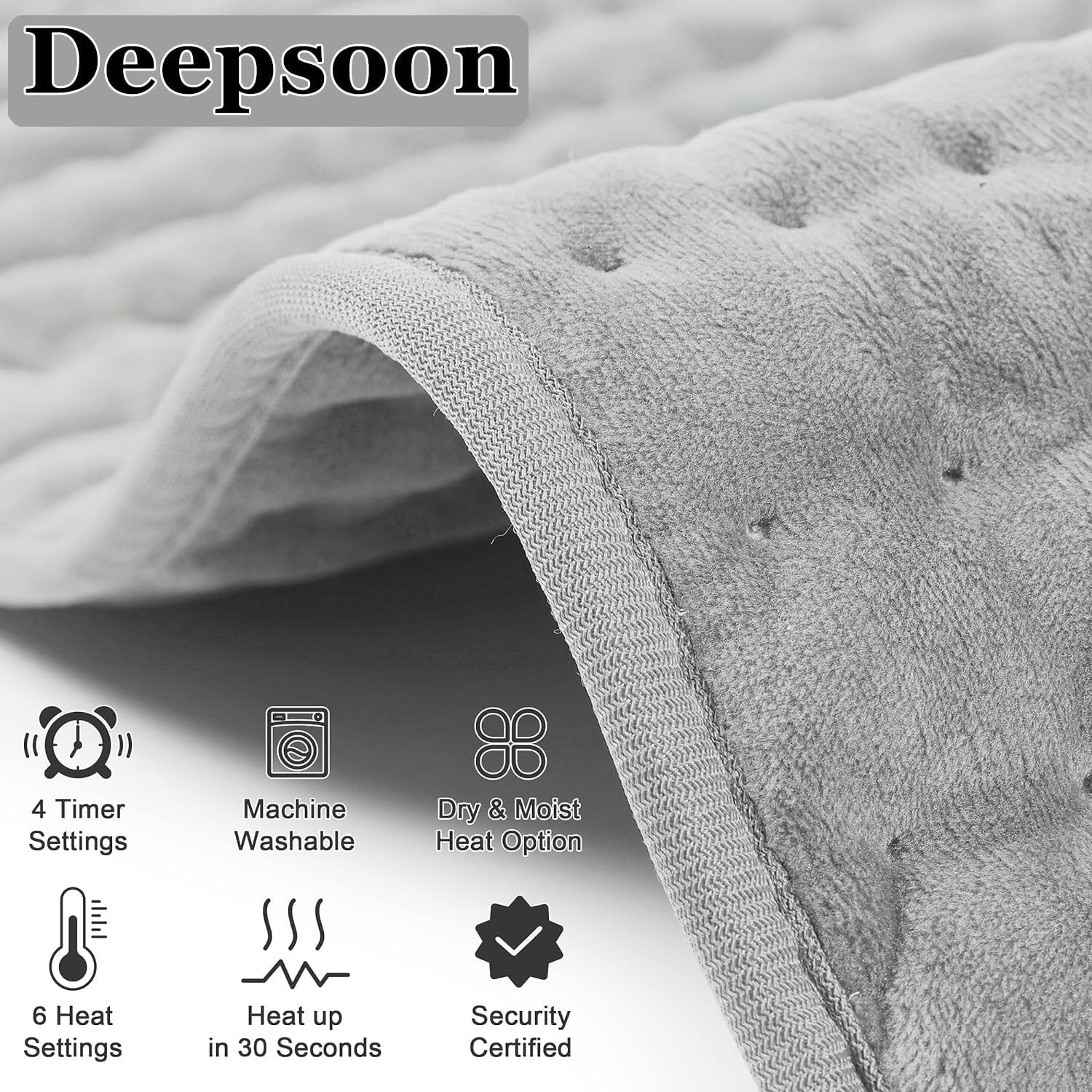 Electric Heating Pad For Back Pain & Cramps Relief 33″x17″6 Level Auto Shut Off
