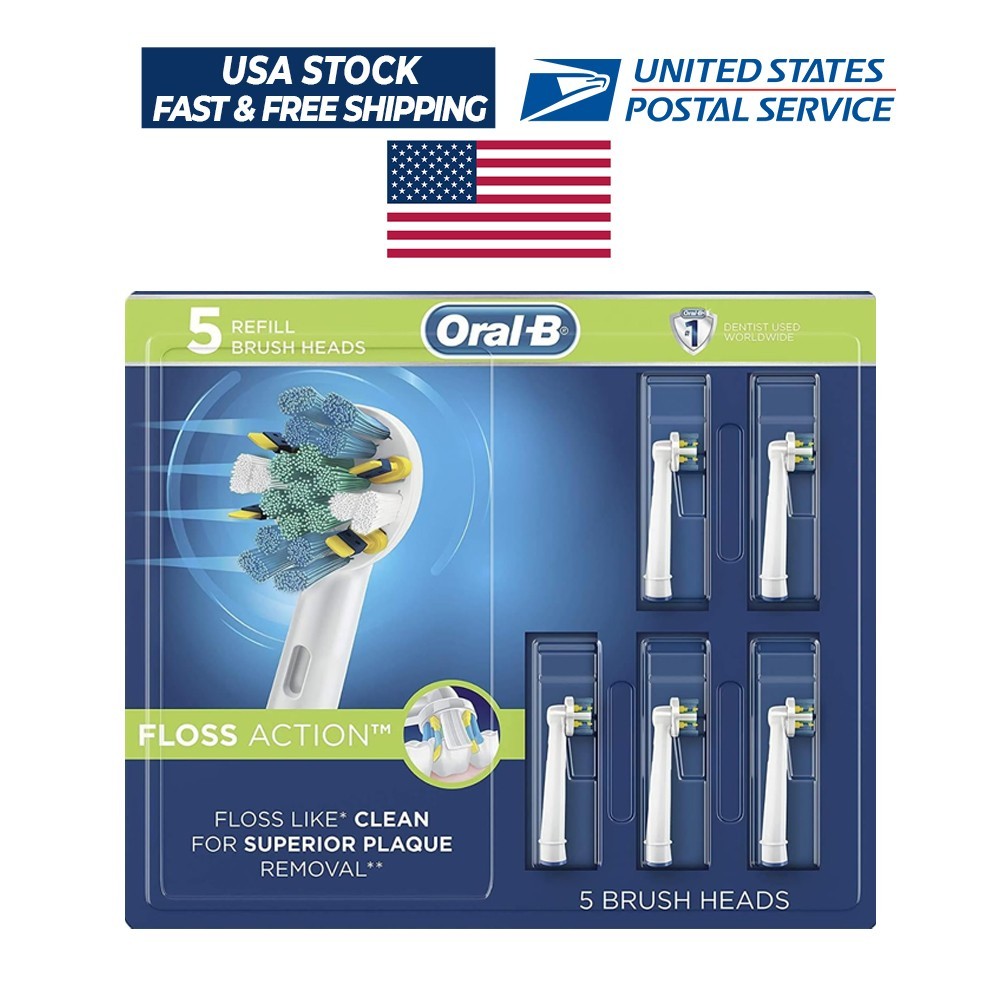 Oral B FlossAction Electric Toothbrush Replacement Brush Heads 5 Counts