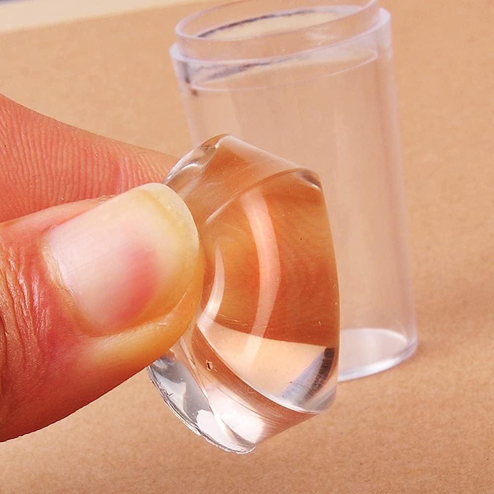Silicone Head Nail Stamp Set with Scraper French Nail Art Template DIY Tool