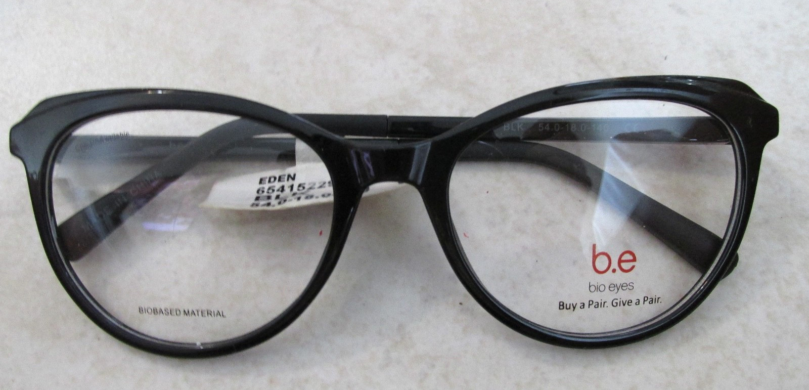 NEW B.E. Bio Eyes Eden Women Rx’able Eyeglasses Black 54-18-140 $97.