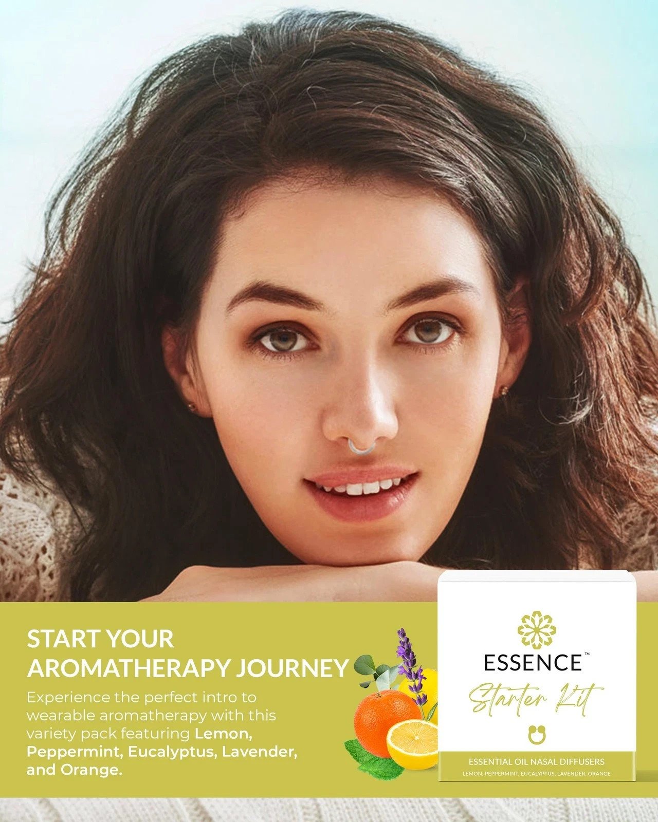 Essence Nasal Diffuser Starter Kit – Essential Oil Silicone Nose Ring Inhaler…