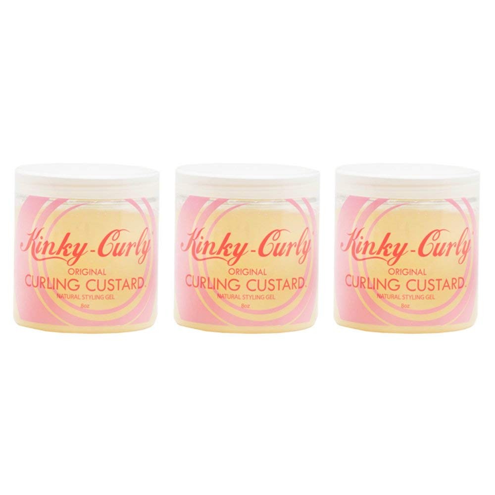 Kinky Curly Original Curling Custard Natural Styling Gel 8oz”Pack of 3″