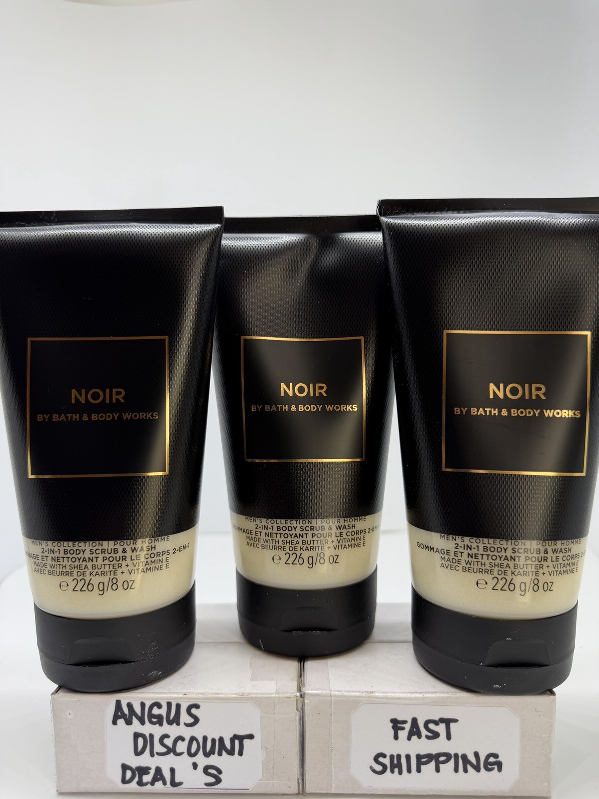 Bath & Body Works 3PCS NOIR 2 in 1 Body SCRUB & WASH 8oz , Brand New ￼
