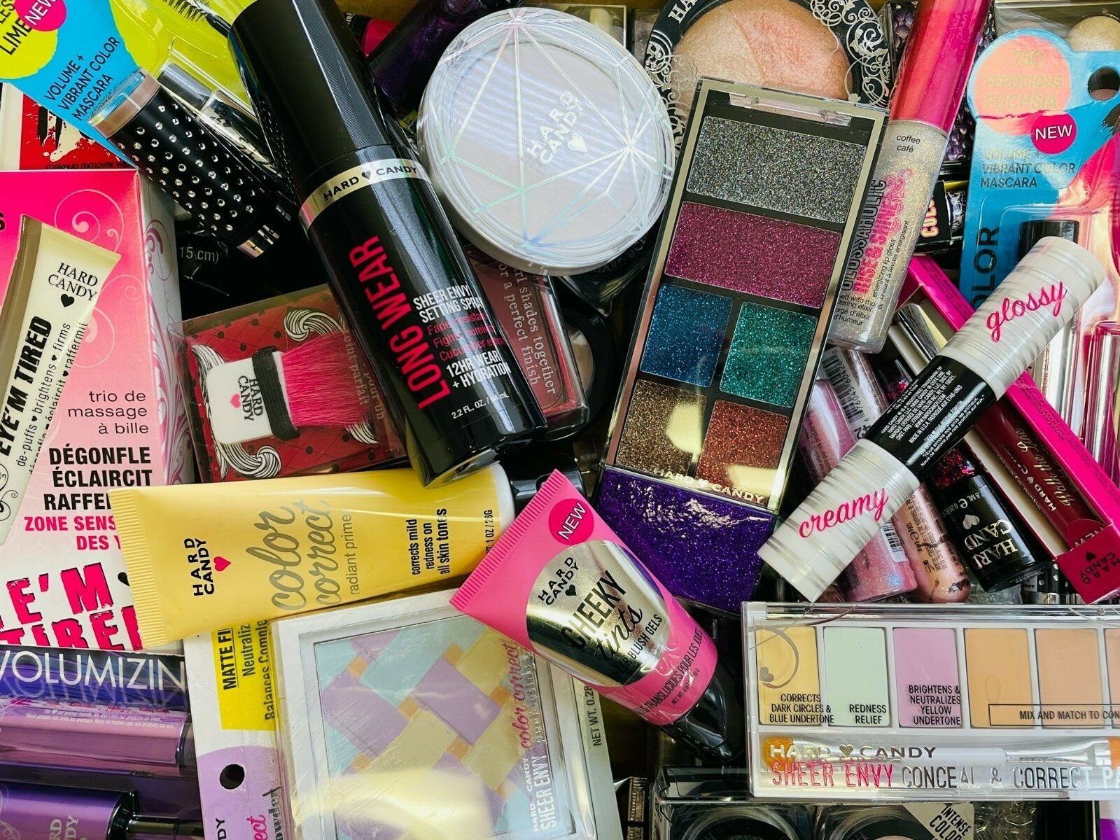 100 pc Hard Candy Makeup ~ Lips Nails Eyes Face! Sealed! FREE MAKEUP BAG!