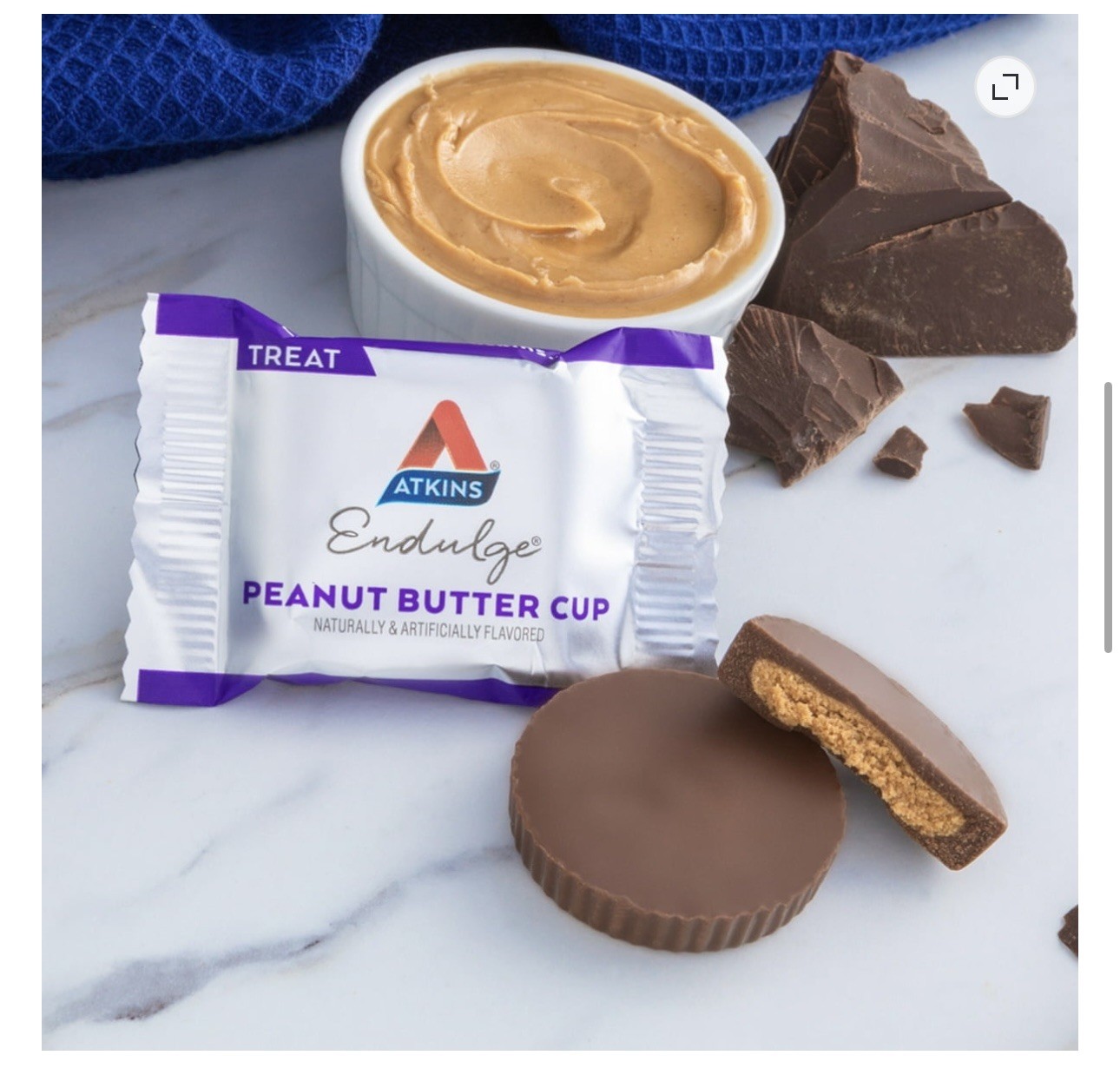 6 pack Atkins Endulge Treats, Peanut Butter Cups, Sugar Free Candy Keto 20 Count