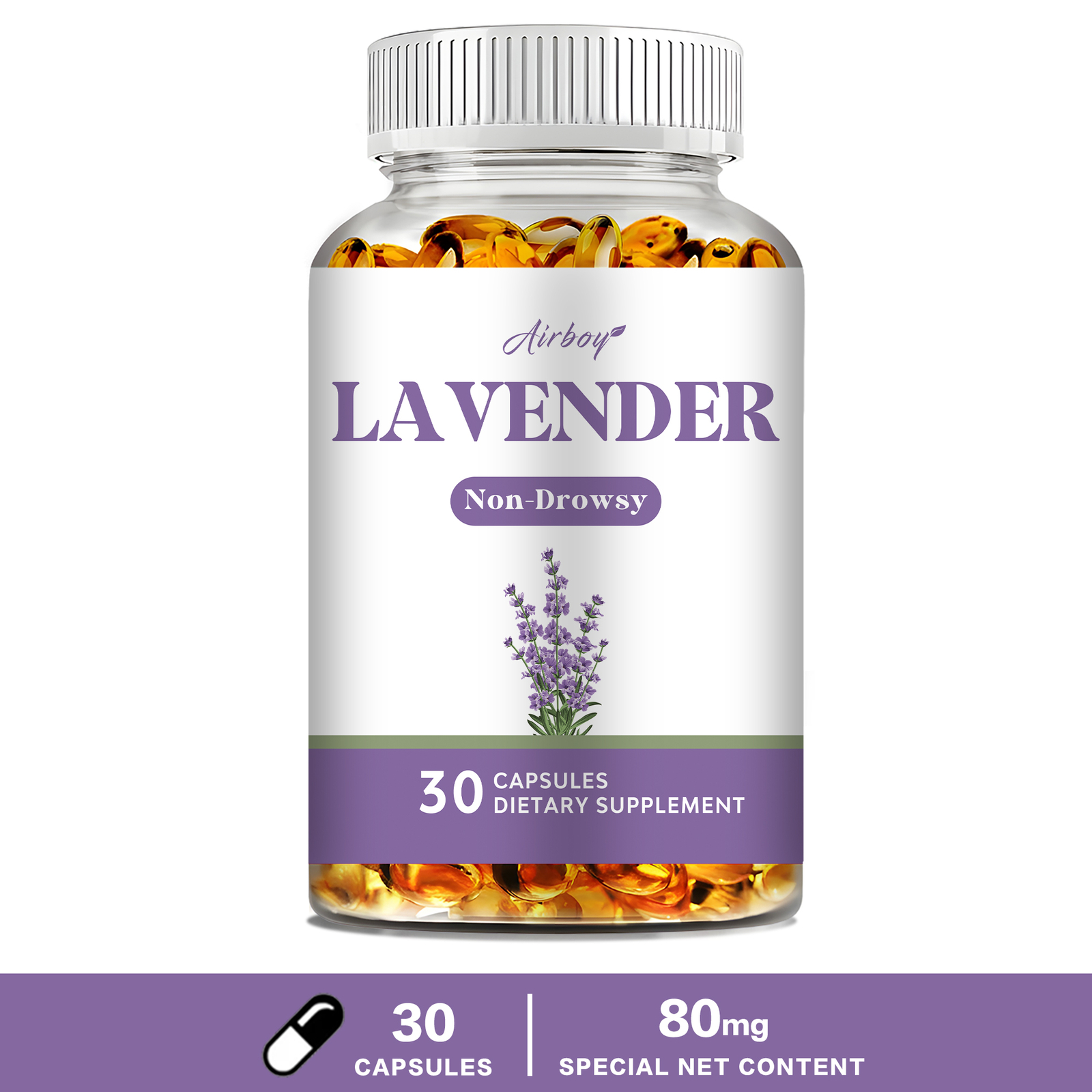 Lavender Extract 80mg – Mood and Sleep, Relieve Stress and Nervous Tension