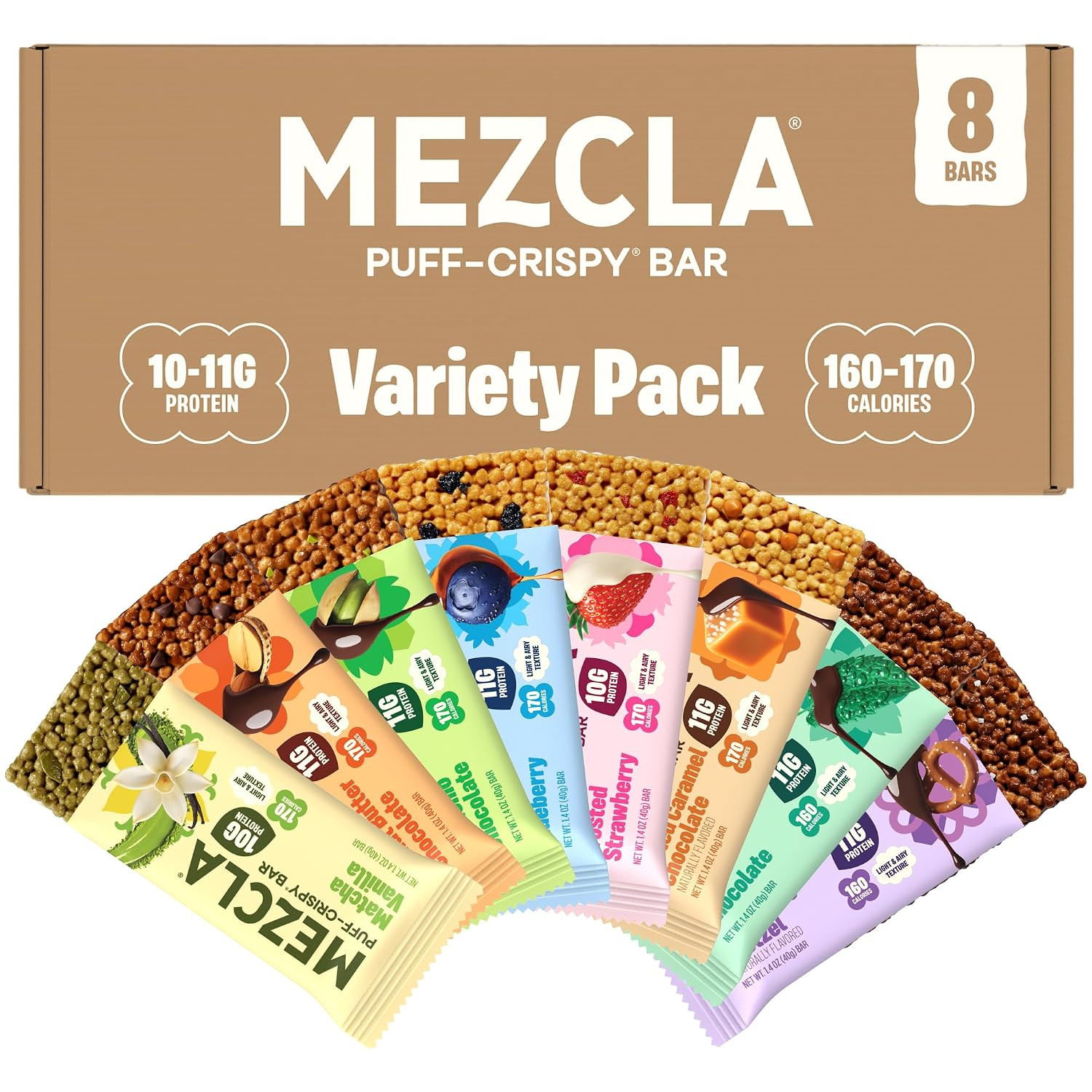 Salted Caramel Puff Crispy Vegan Protein Bars, 11G, 12 Bars | Gluten Free, Non G
