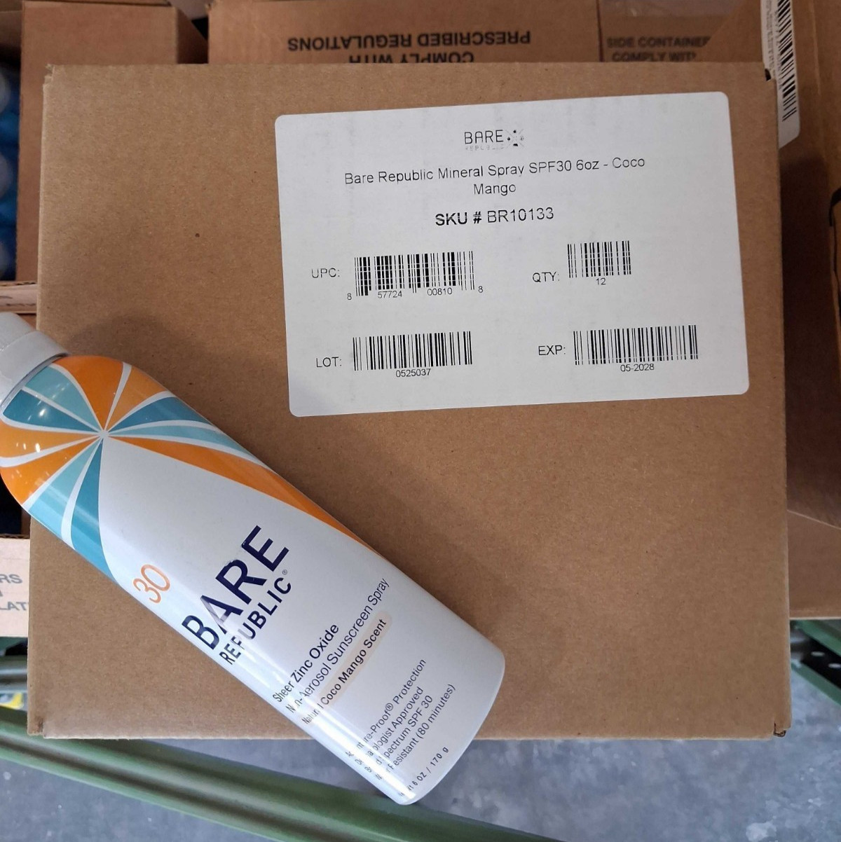 Bare Republic SPF 30 Coconut Mango Scent-Sunscreen Spray 6oz-Case of 12-Exp 5/28
