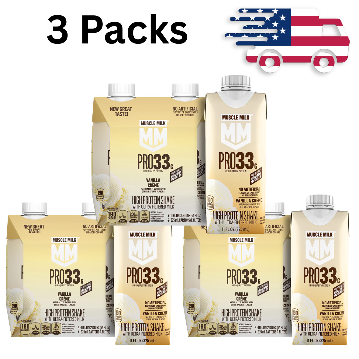 Muscle Milk Pro High Protein Shake, Vanilla Creme, 11 fl oz Cartons, (12 Pack)