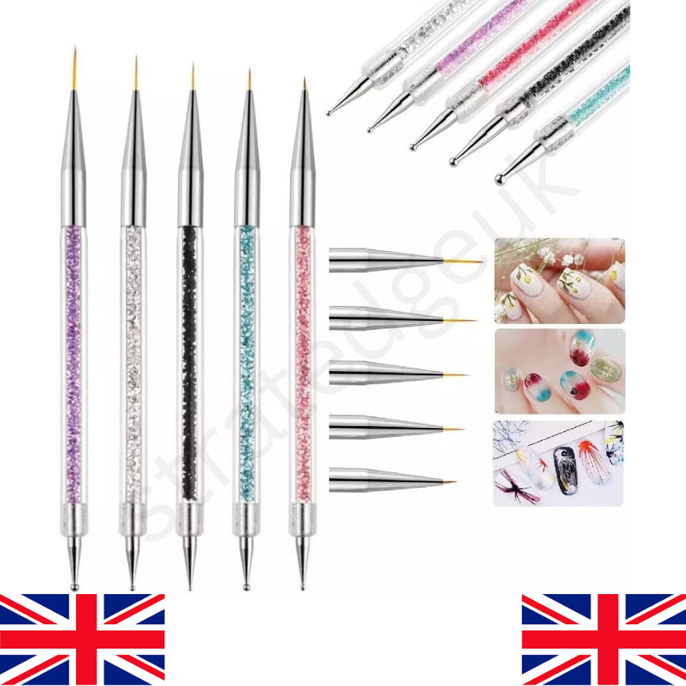 5Pcs Nail Art Brushes Nail Dotting Tool Nail Art Tools 2 in 1 Nail Art Tool Set