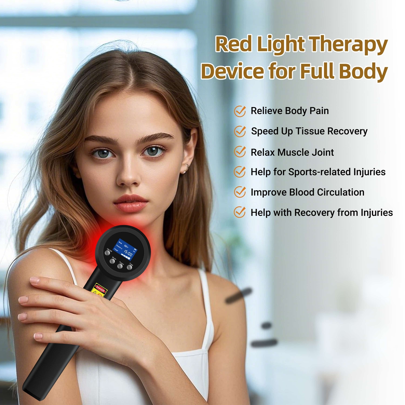 205W Super Pulsed NIR Laser Therapy 905nm*4+808nm*10+660nm*1 for Pain Relief