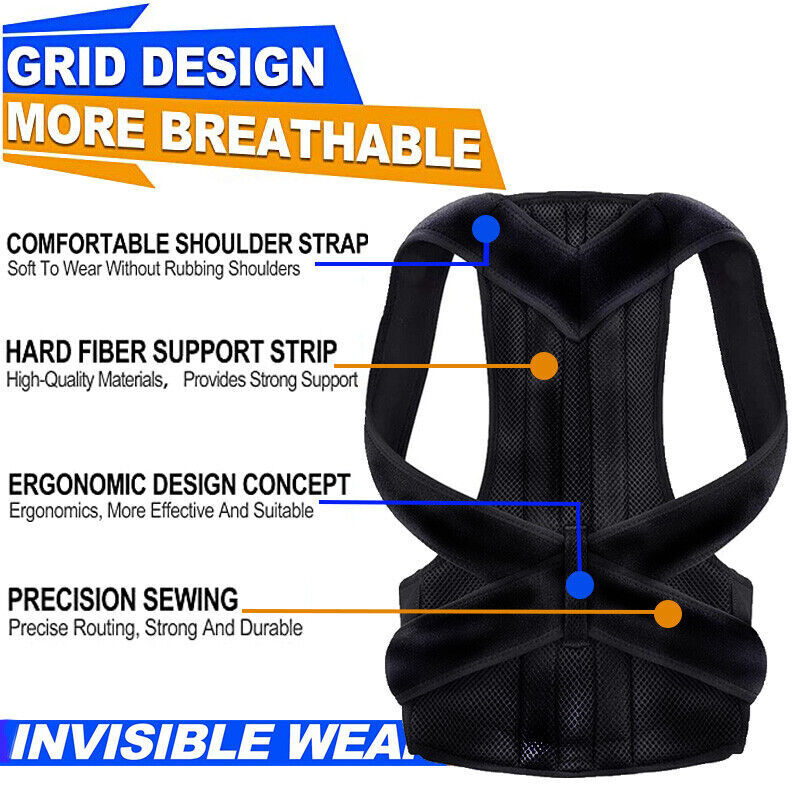USA Back Brace Posture Corrector for Women and Men Back Support Straightener YY