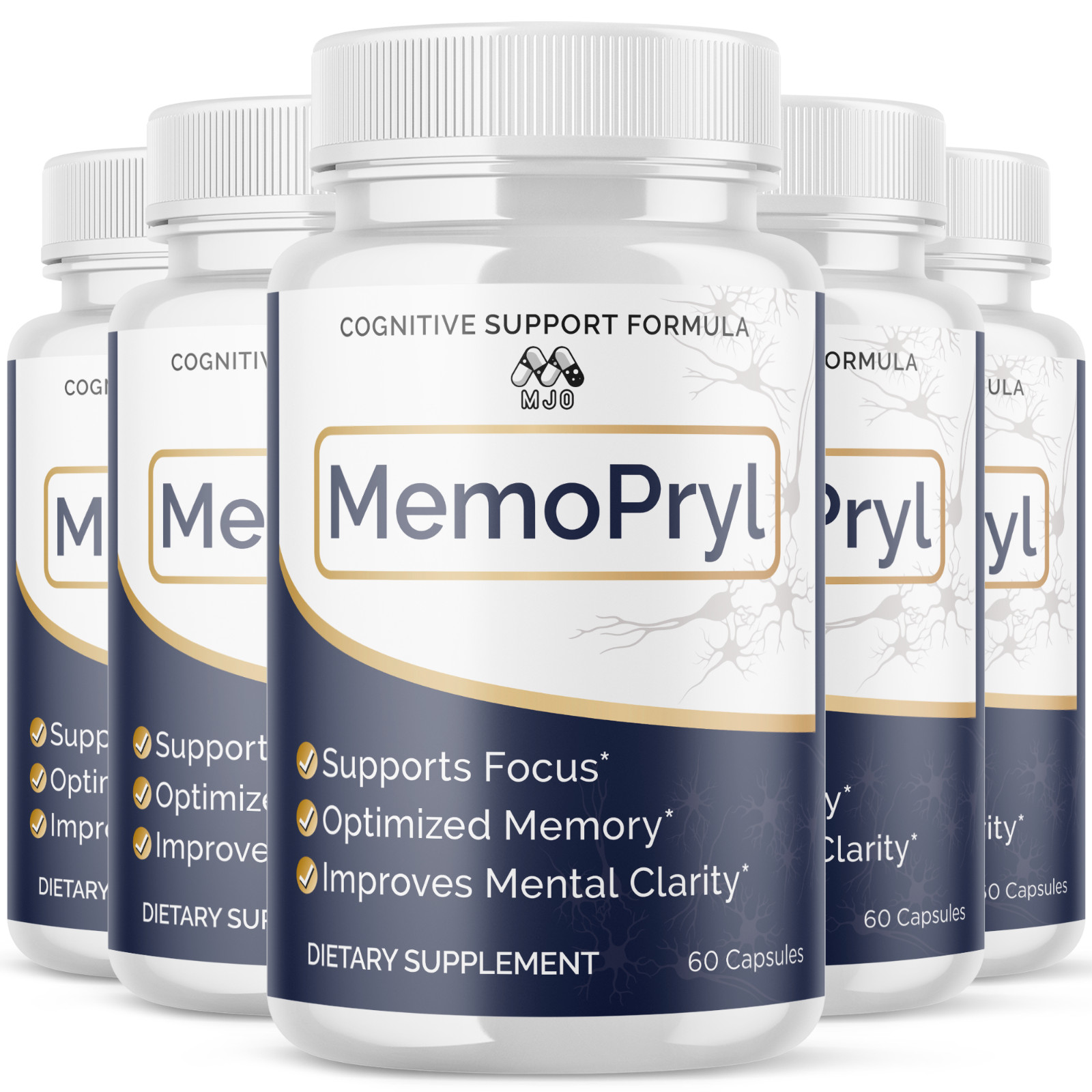 (5 Pack) MemoPryl Advanced Nootropic Brain Support Max Supplement 300 Capsules
