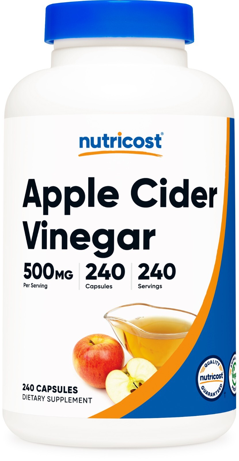 Nutricost Apple Cider Vinegar 500mg, 240 Capsules – Vegetarian and Non-GMO