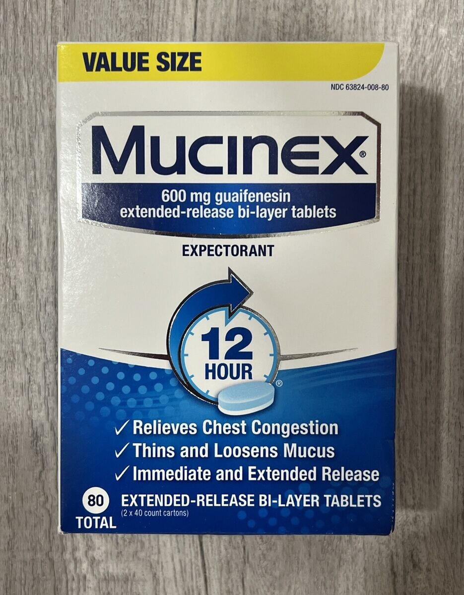 Mucinex 12 Hour 600mg Chest Congestion Expectorant 80 Tablets