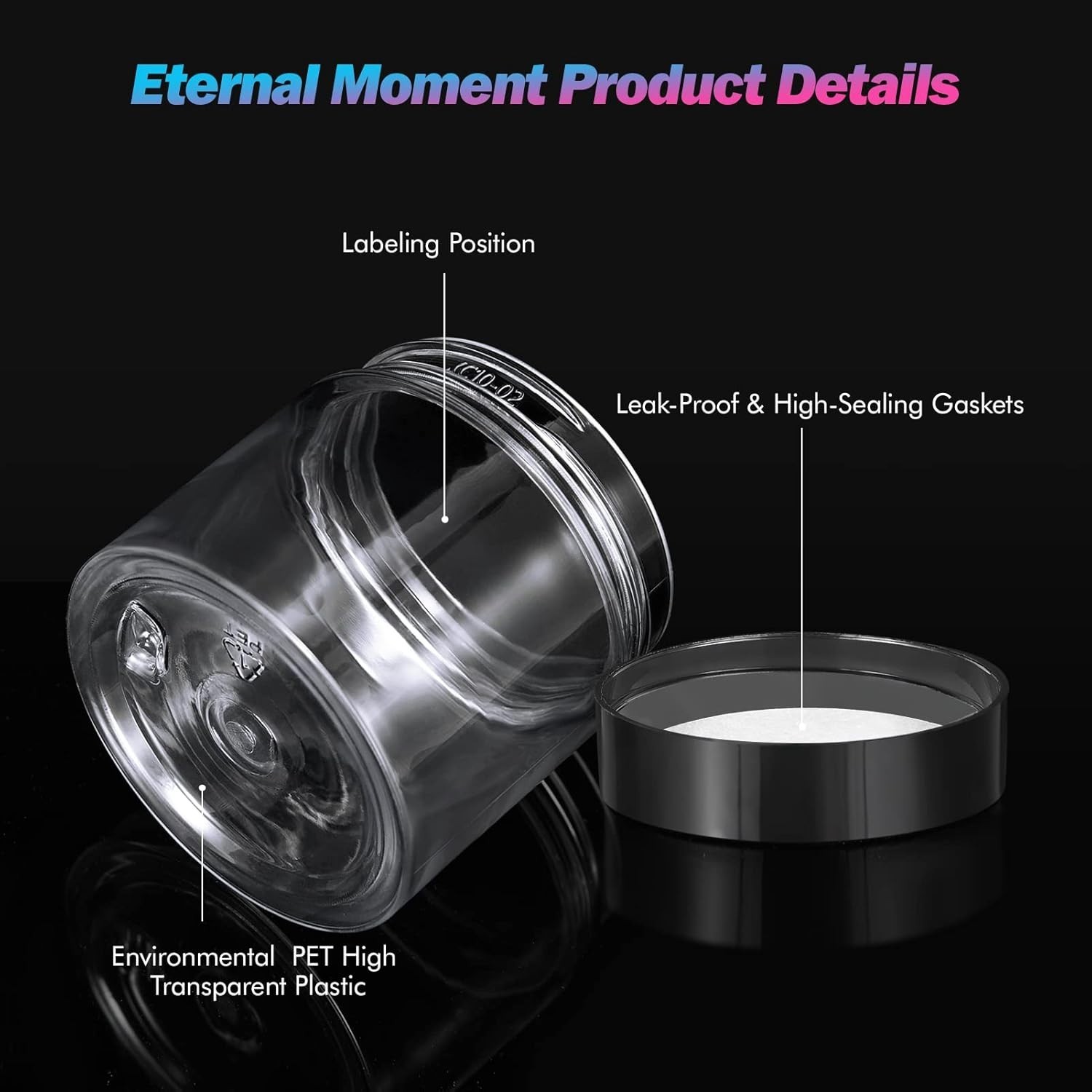 36 Pack 2 OZ Plastic Jars Round Clear Cosmetic Container Jars with Lids, Perf…