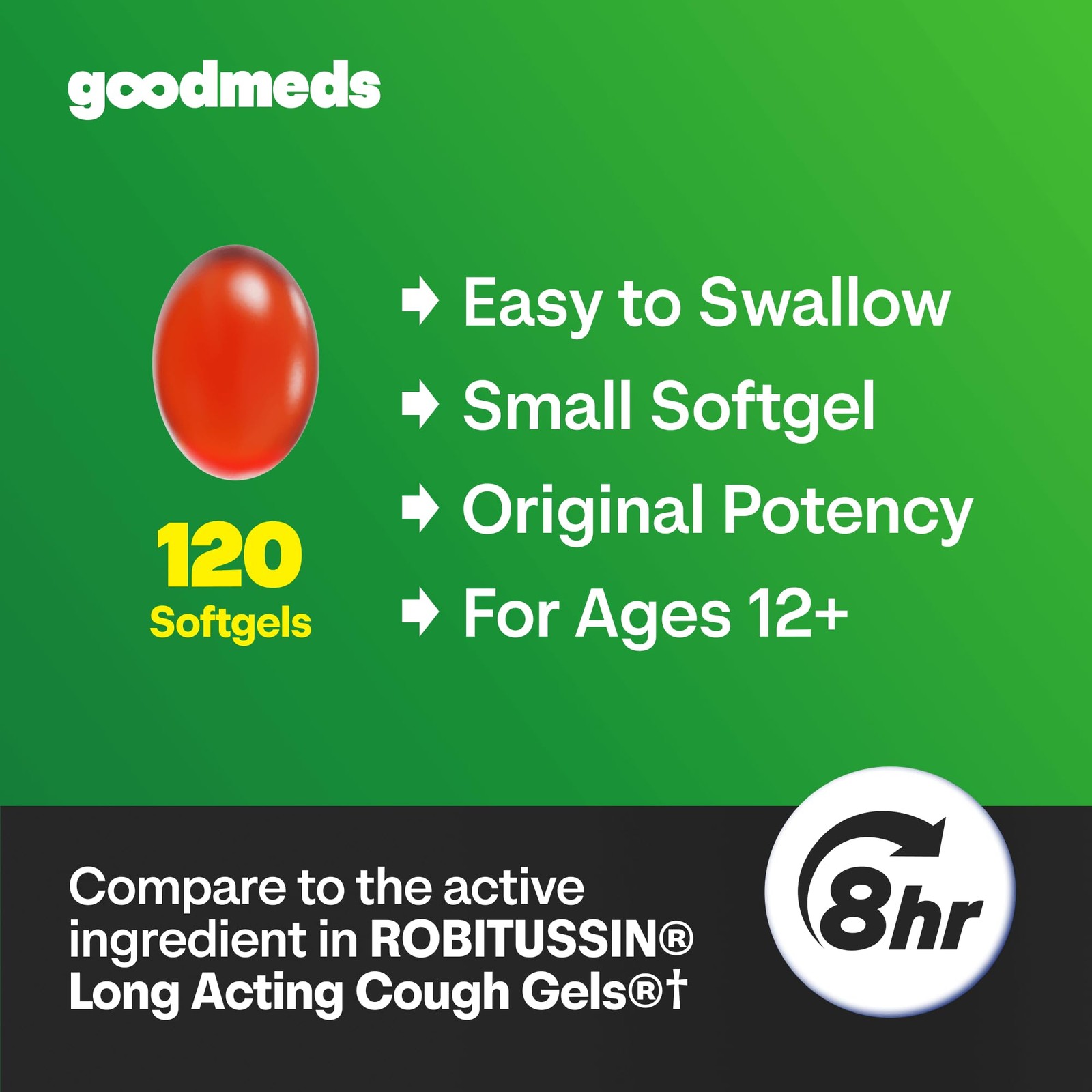 Cough for Adults Softgels Dextromethorphan HBr (DXM) 15mg 8Hour, Non-Drowsy, …