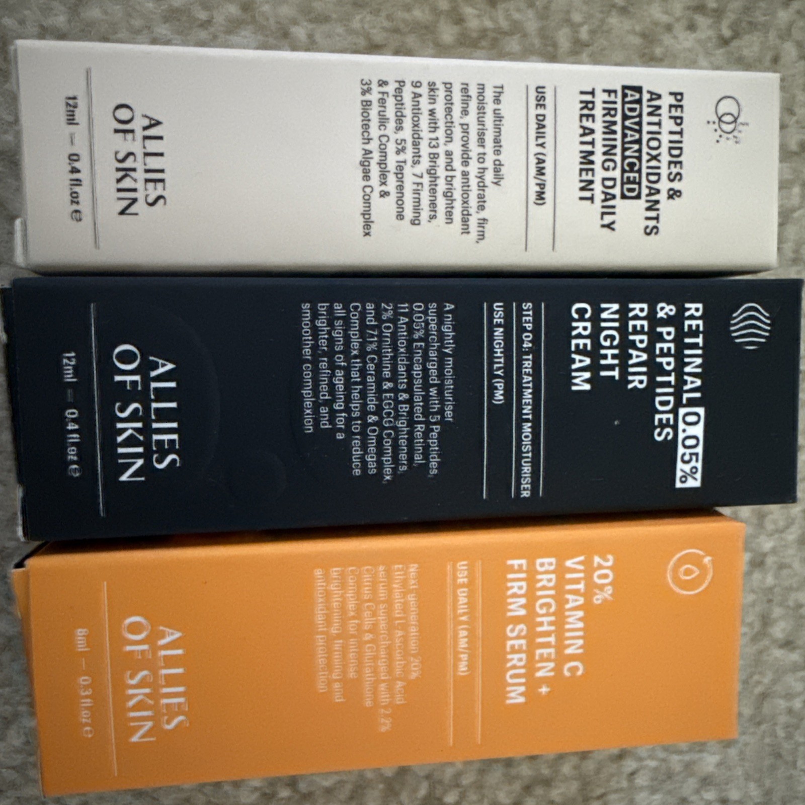 Allies Of Skin Samples 3 BNIB – Daily, Night And C Serum