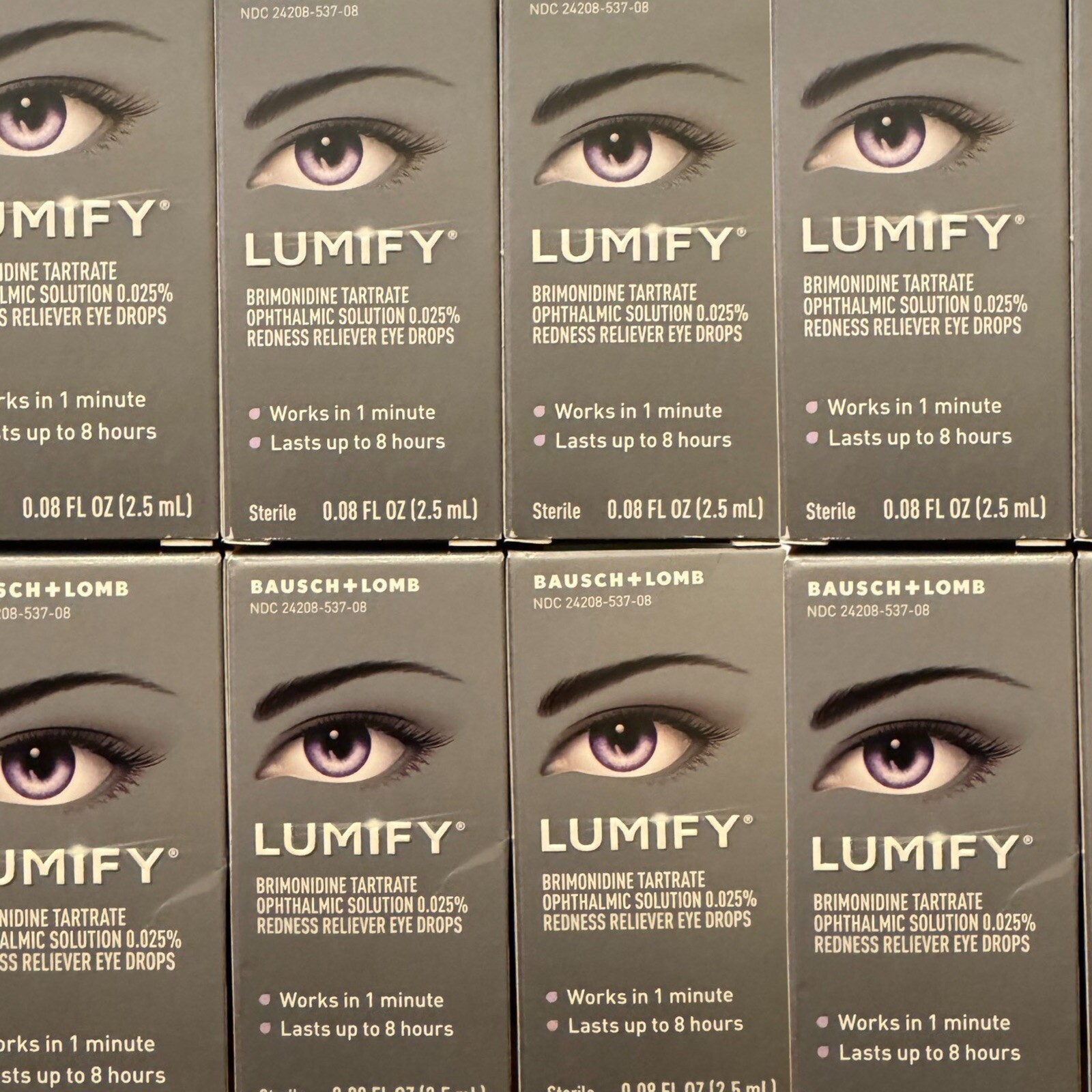 LOT OF 30 – LUMIFY Redness Reliever Eye Drops 0.08 FI. Oz. (2.5 mL)