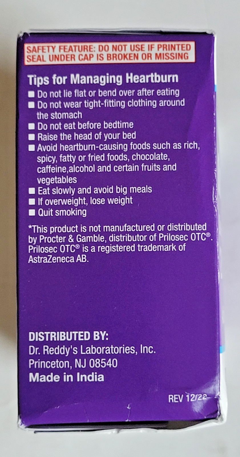 Omeprazole 20mg Delayed-Release Tablets 42 Ct Acid Reducer Treats Heartburn