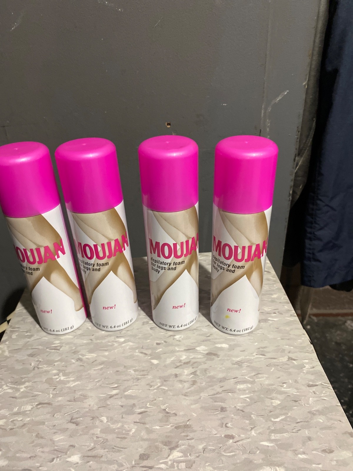 hair removal 4 cans of Moujan depilatory spray foam legs body