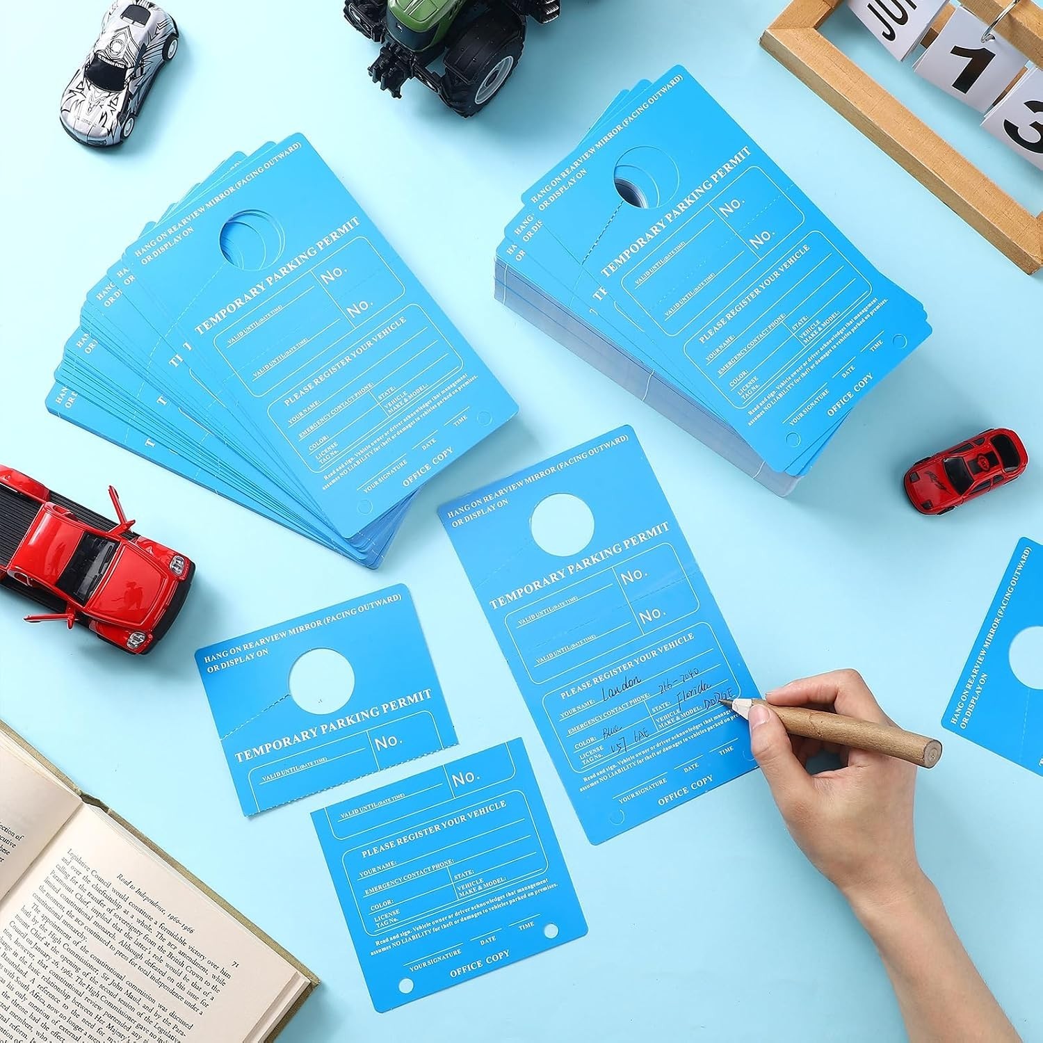 NEW! 300 Pack Temporary Parking Permit Pass Hang tags 7.68″ x 4.53″ – FREE SHIP!