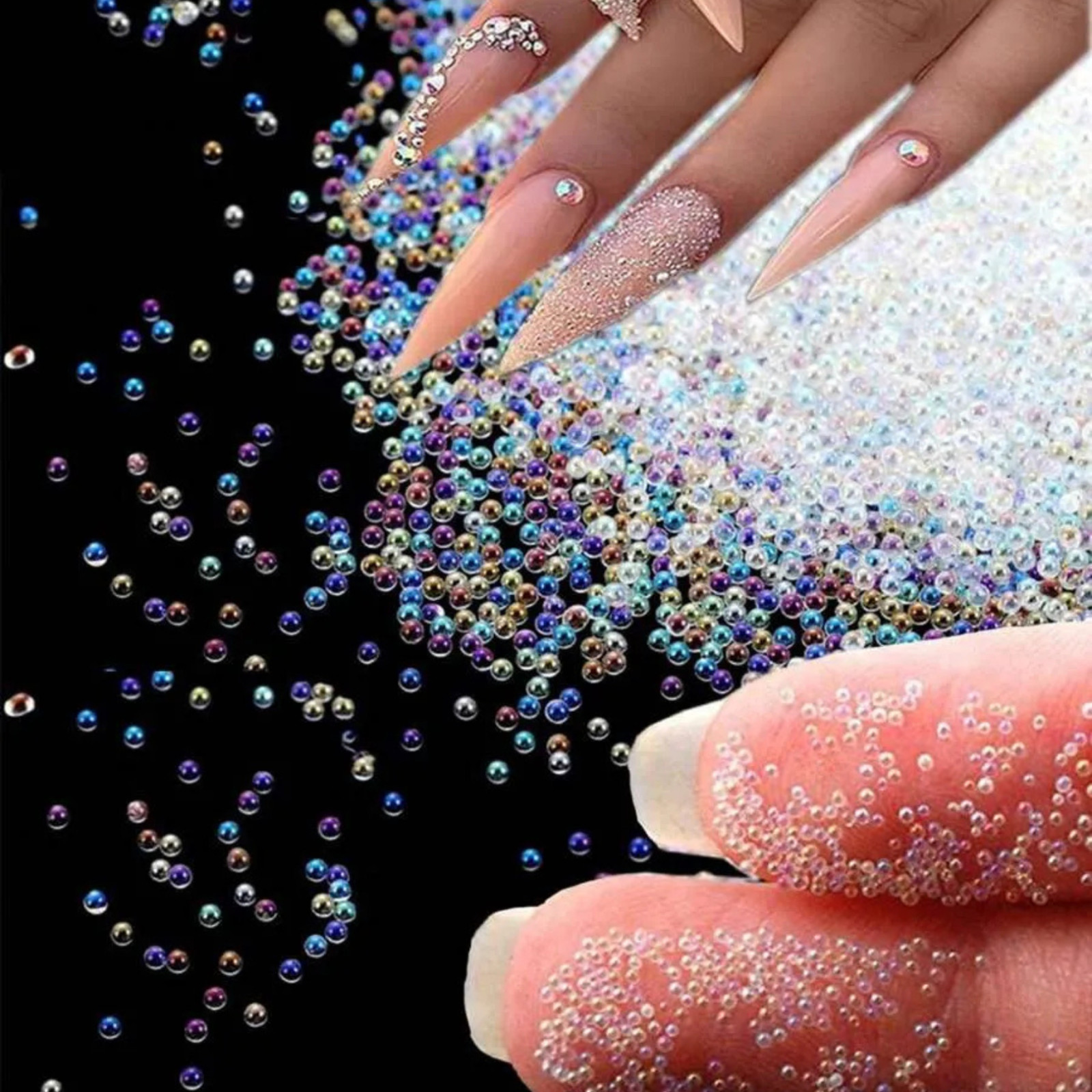 5000pcs Nail Caviar Beads For 3D Nail Art Mini Nail Ball Beads Nail Studs Charms