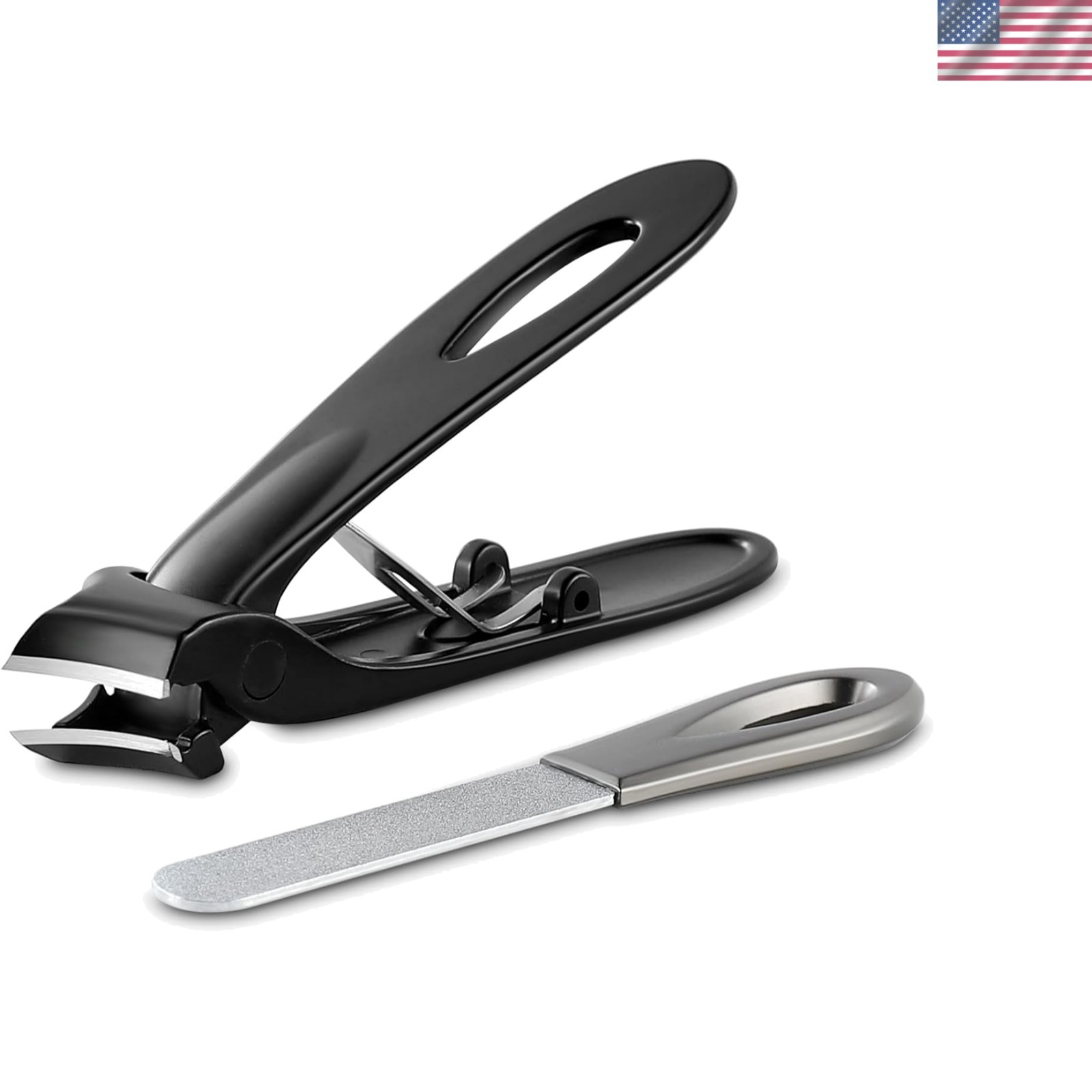 Ultra Sharp Stainless Steel Nail Clippers with File – Portable 4″ Tin Case