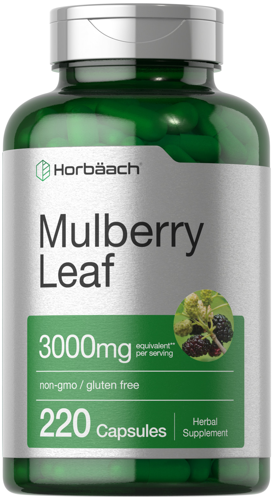 Mulberry Leaf Extract 3000mg | 220 Capsules | Non-GMO, Gluten Free | by Horbaach