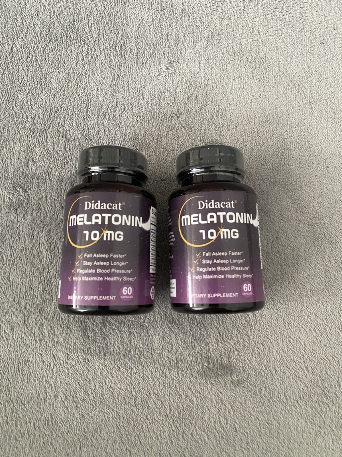 Didacat Melatonin 10mg Sleep Supplement 60 Capsules Each 2-Pack Exp 09/2026