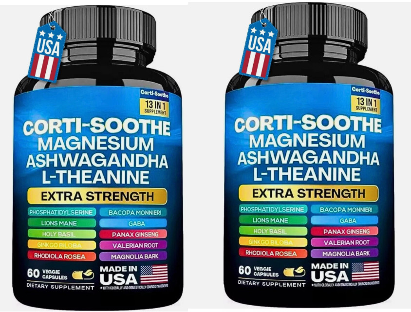 CORTI-SOOTHE Cortisol Magnesium Ashwagandha L-theanine – Relieve Stress-2PCS