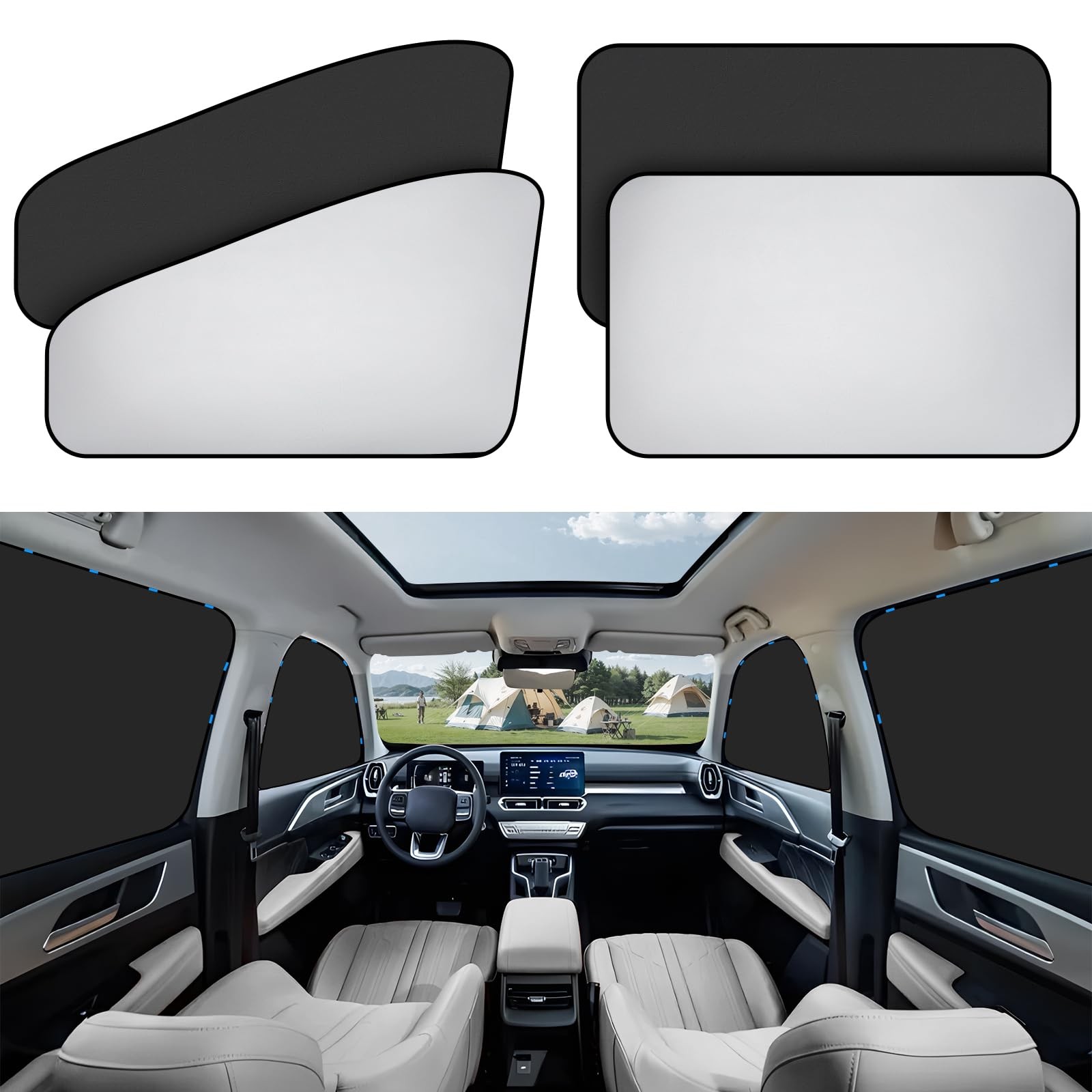 Zatooto Car Window Sun Shade – Blackout Shade For Side Windows Protects Privacy