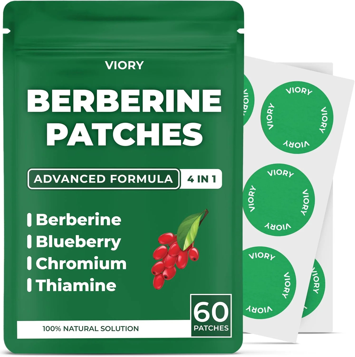 60 Days, Berberine Patches | Berberine Patch with L-Glutamine, Garcinia Cambogia