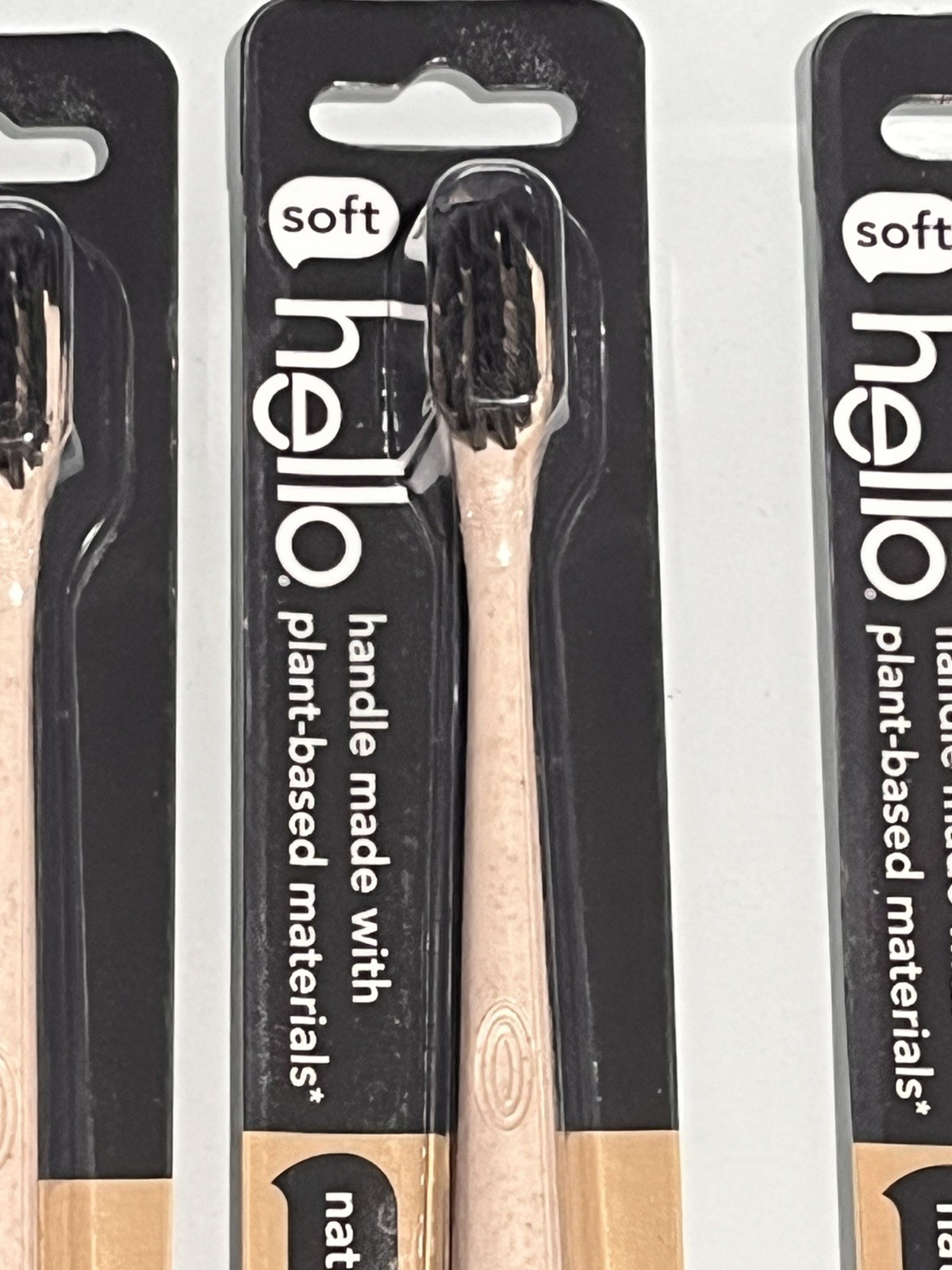 Lot of 4-Individual – Hello Soft Charcoal Infused Tapered Bristle Toothbrush-NEW