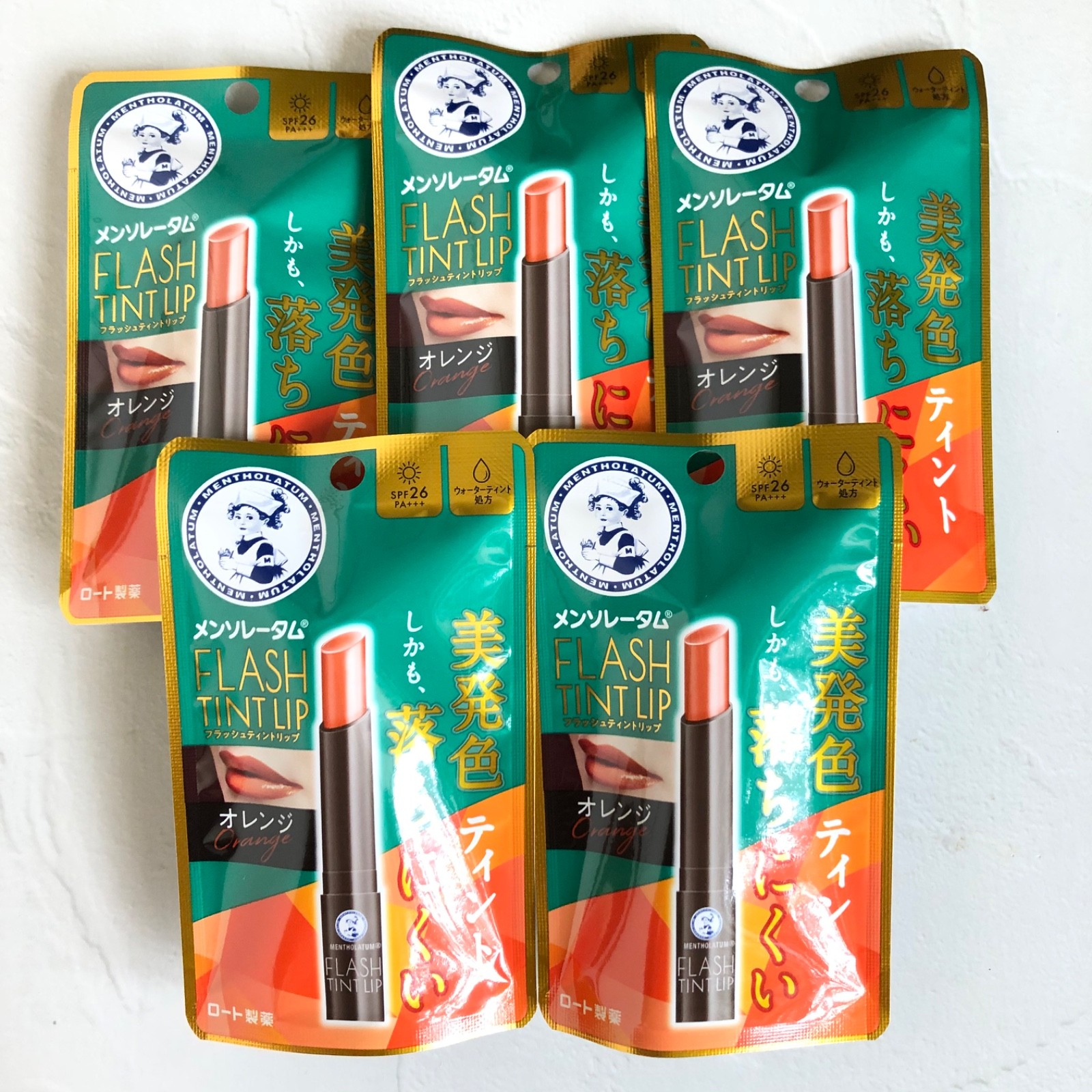 Rohto Mentholatum Flash Tint Lip Balm Orange Tinted Lip Cream Japanese Lip Care