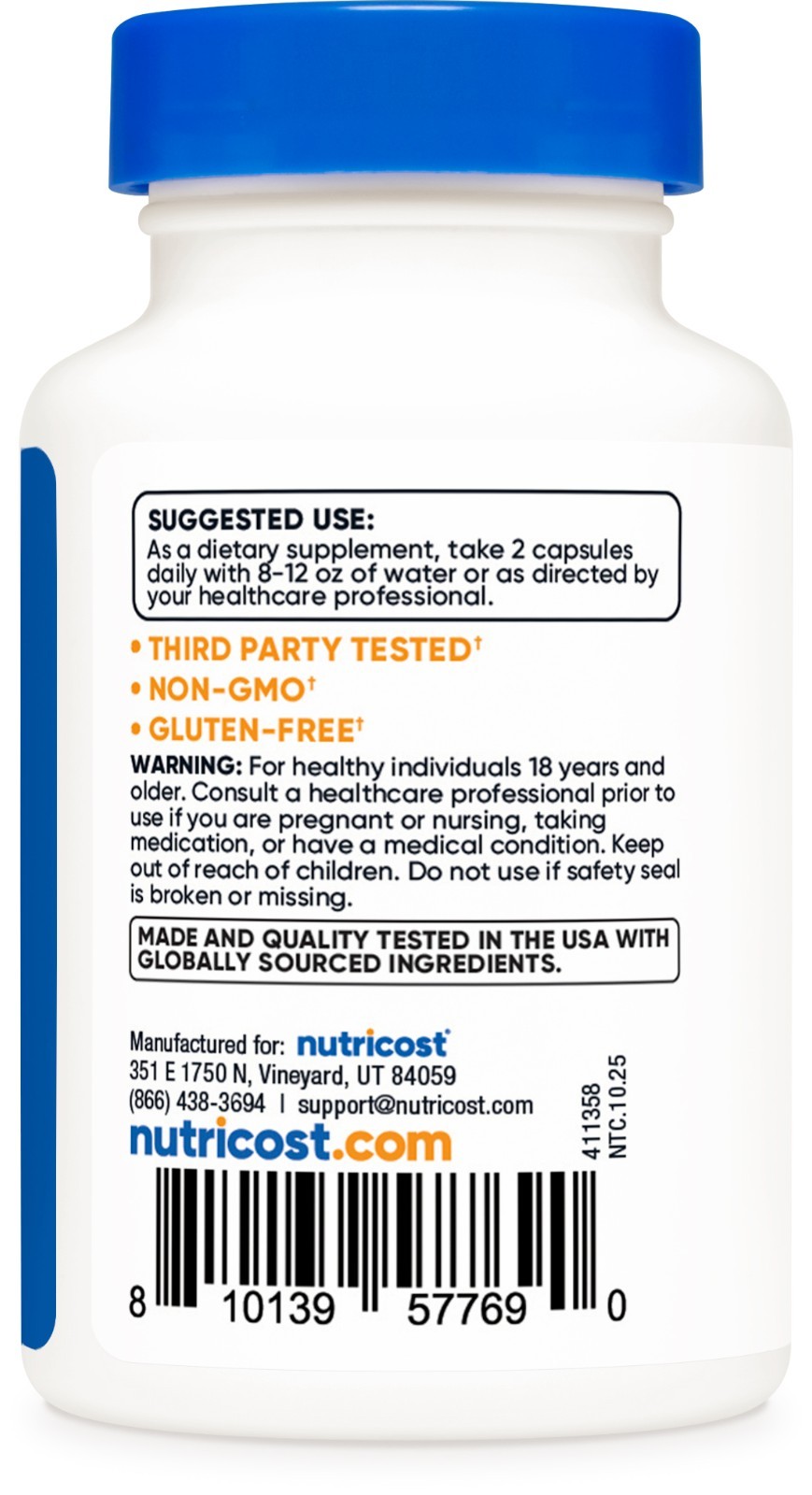 Nutricost NAD+ (1000mg) with Resveratrol (100mg) 60 Capsules – 30 Servings