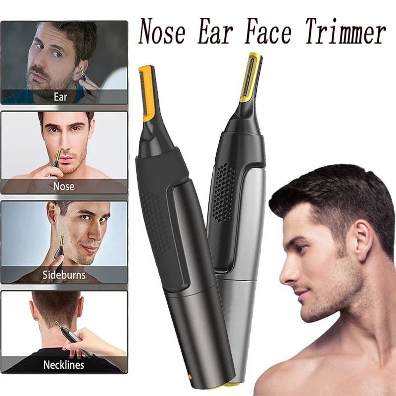 Rechargeable Electric Nose Hair Trimmer Waterproof Ear & Facial Hair Clipper Men