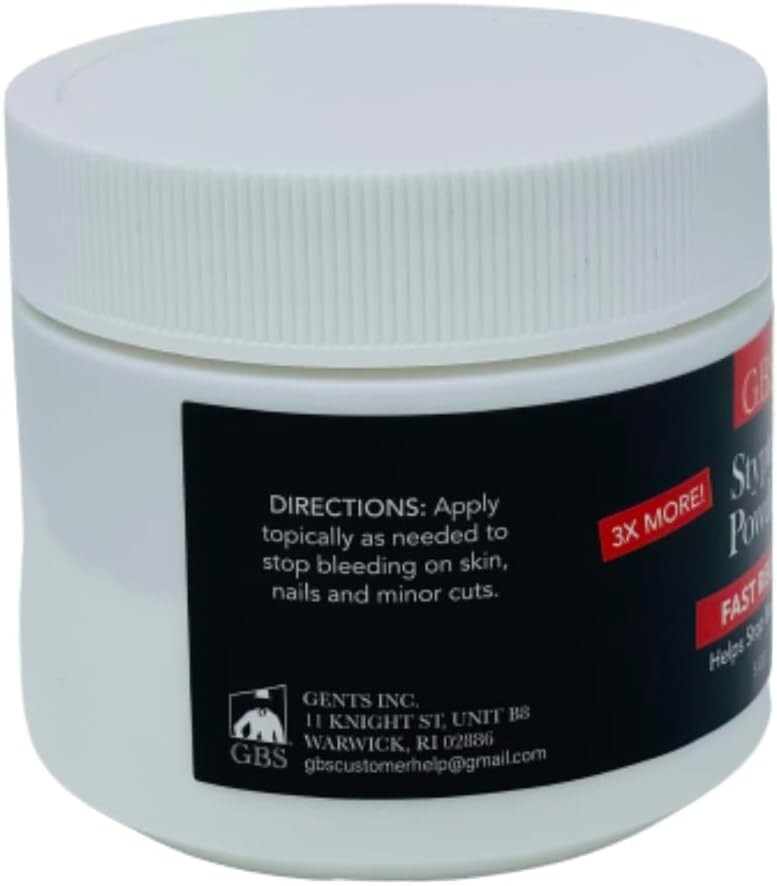 Styptic Powder Stop Bleeding First Aid Nosebleeds shaving cuts camping barbers
