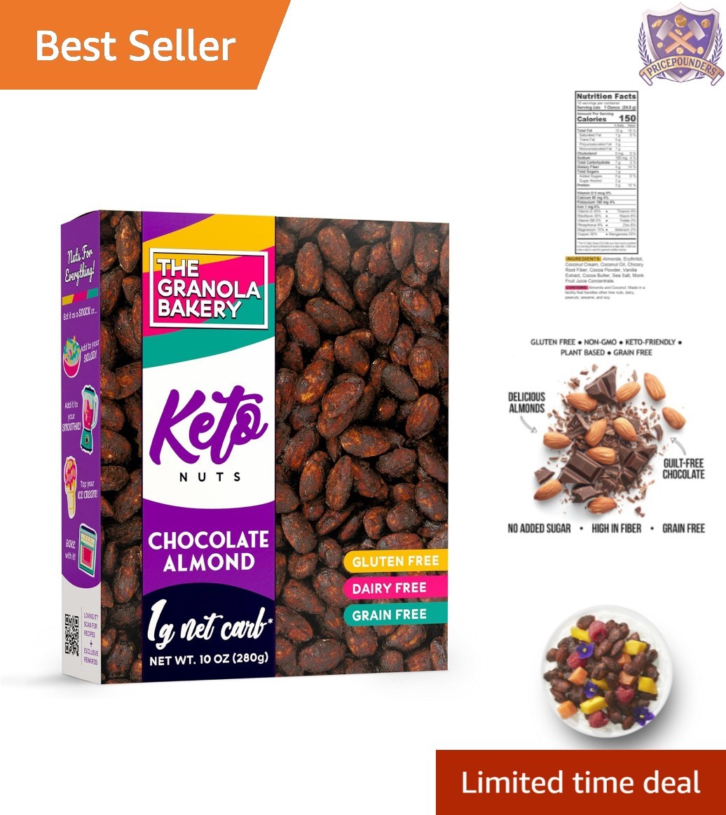 Keto Chocolate Almonds 10oz Gluten Free Low Carb Snack Nut Candy