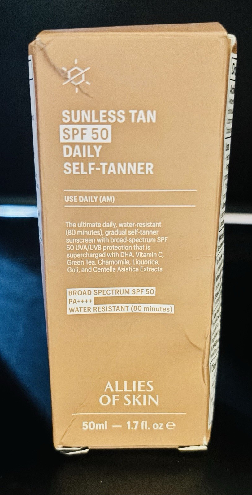 Allies of Skin Sunless Tan Daily Self-Tanner Lotion SPF 50 PA++++ 1.7oz