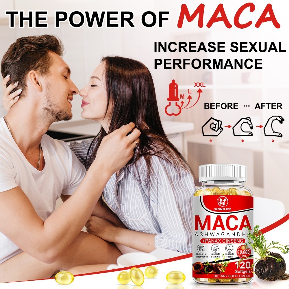 Organic Maca Root Capsules 14000mg, Peruvian Maca Extract for Men & Women 120cap